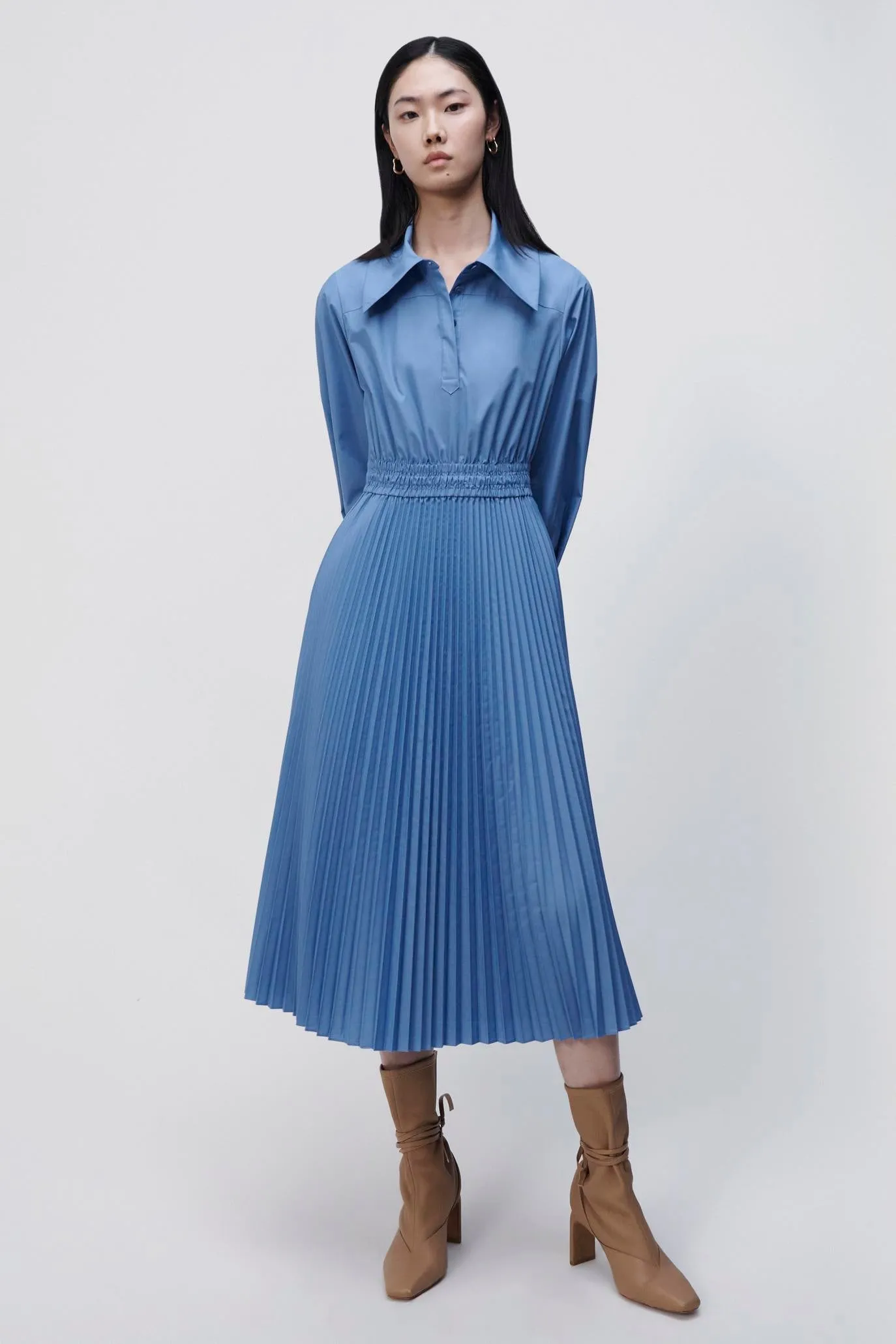 Elka Pleated Poplin Shirt Dress sold by Jonathan Simkhai product image thumbnail 2