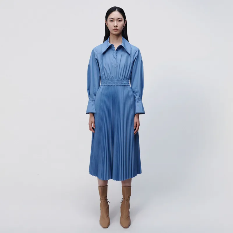 Elka Pleated Poplin Shirt Dress made by Jonathan Simkhai
