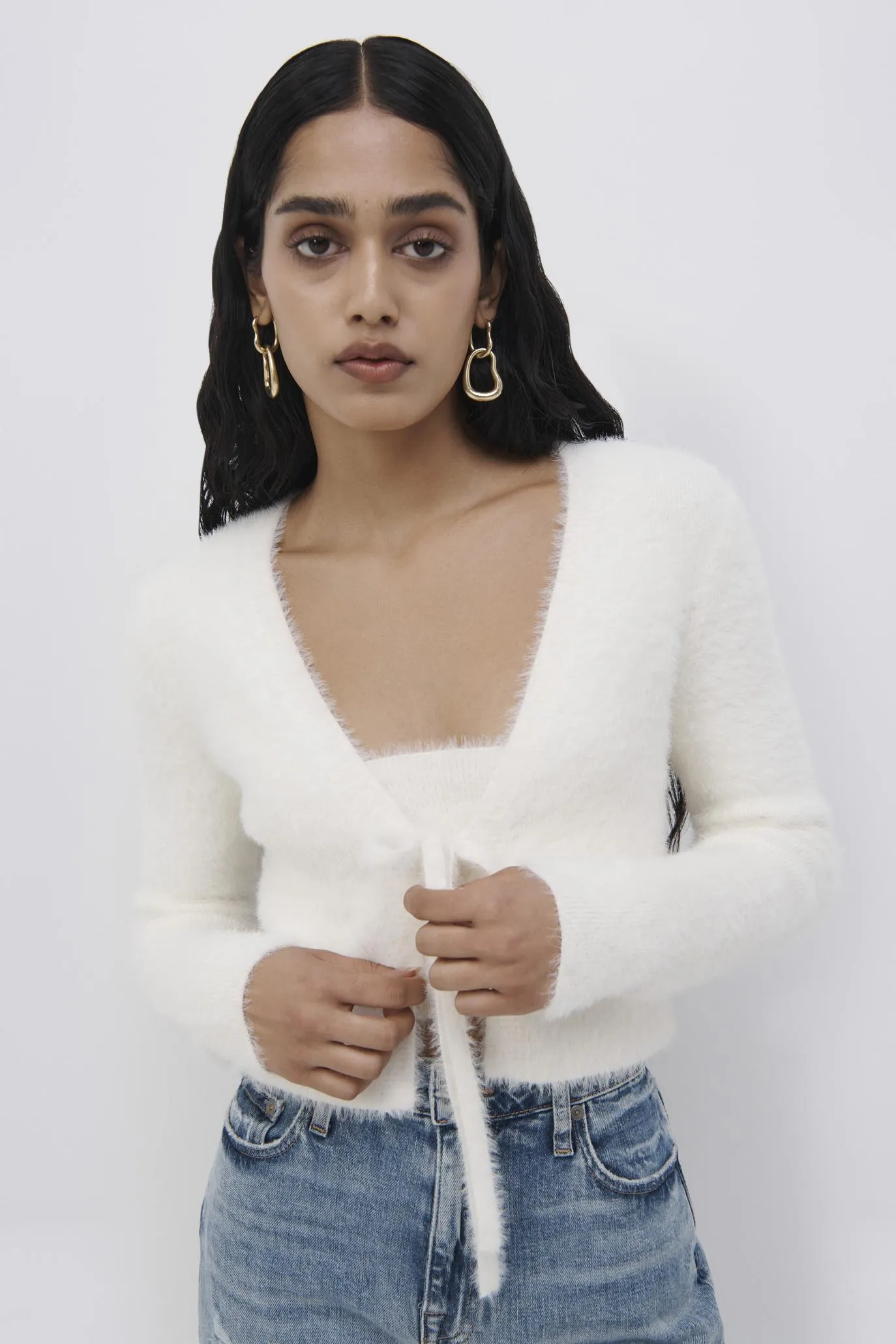 Axel Fuzzy Knit Cardigan sold by Jonathan Simkhai product image thumbnail 3