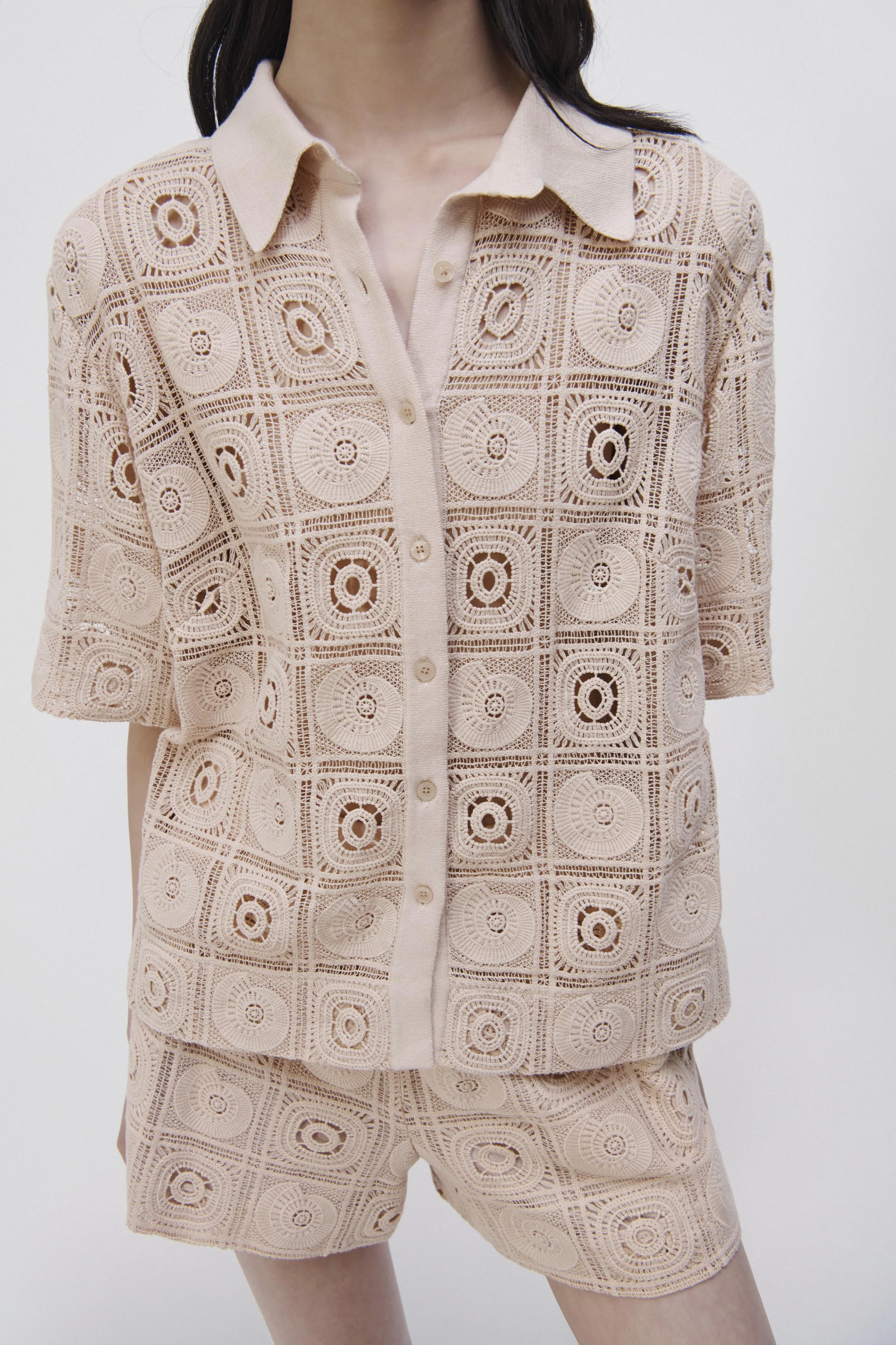 Parson Crochet Coverup Shirt sold by Jonathan Simkhai product image thumbnail 3