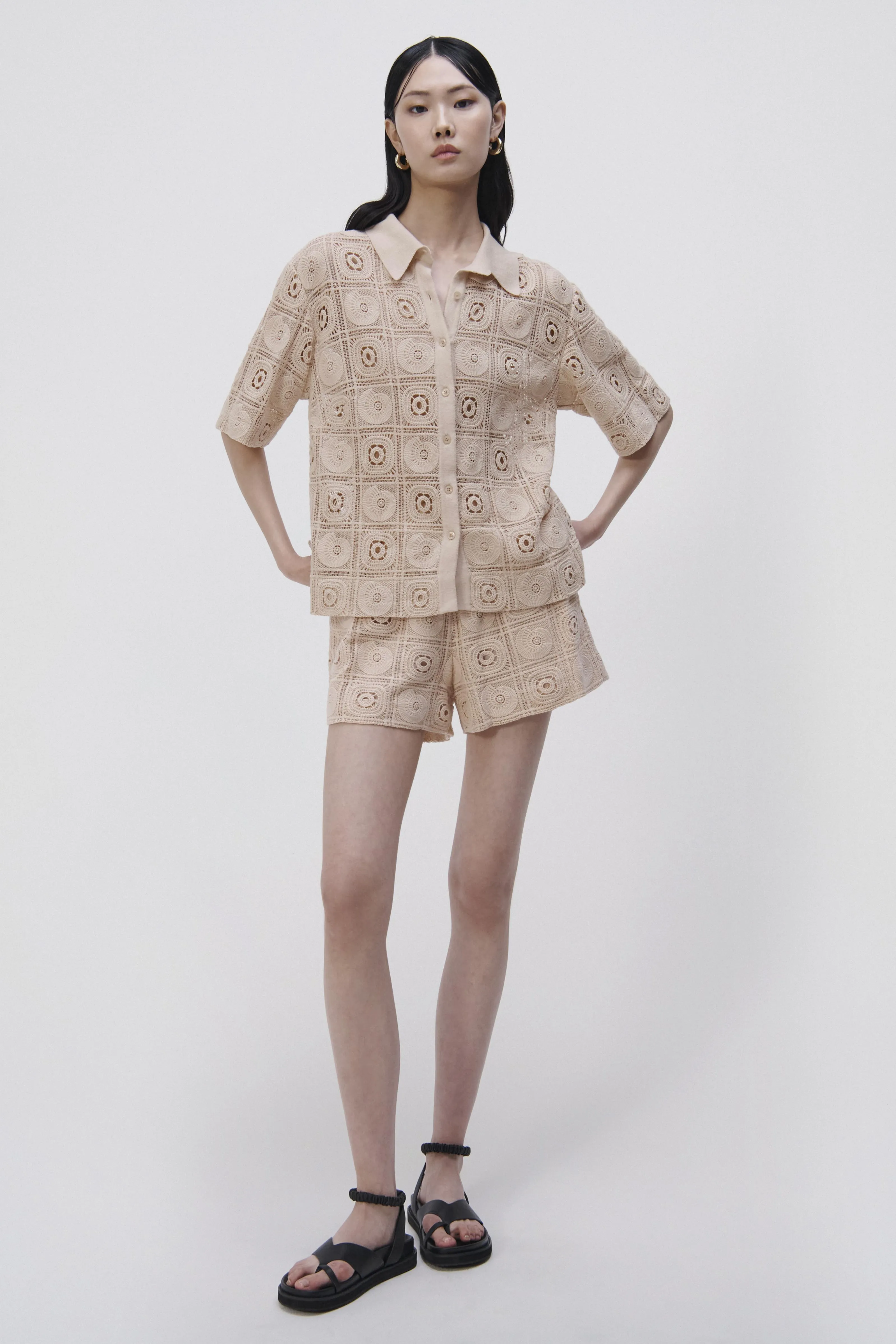 Parson Crochet Coverup Shirt sold by Jonathan Simkhai product image thumbnail 4