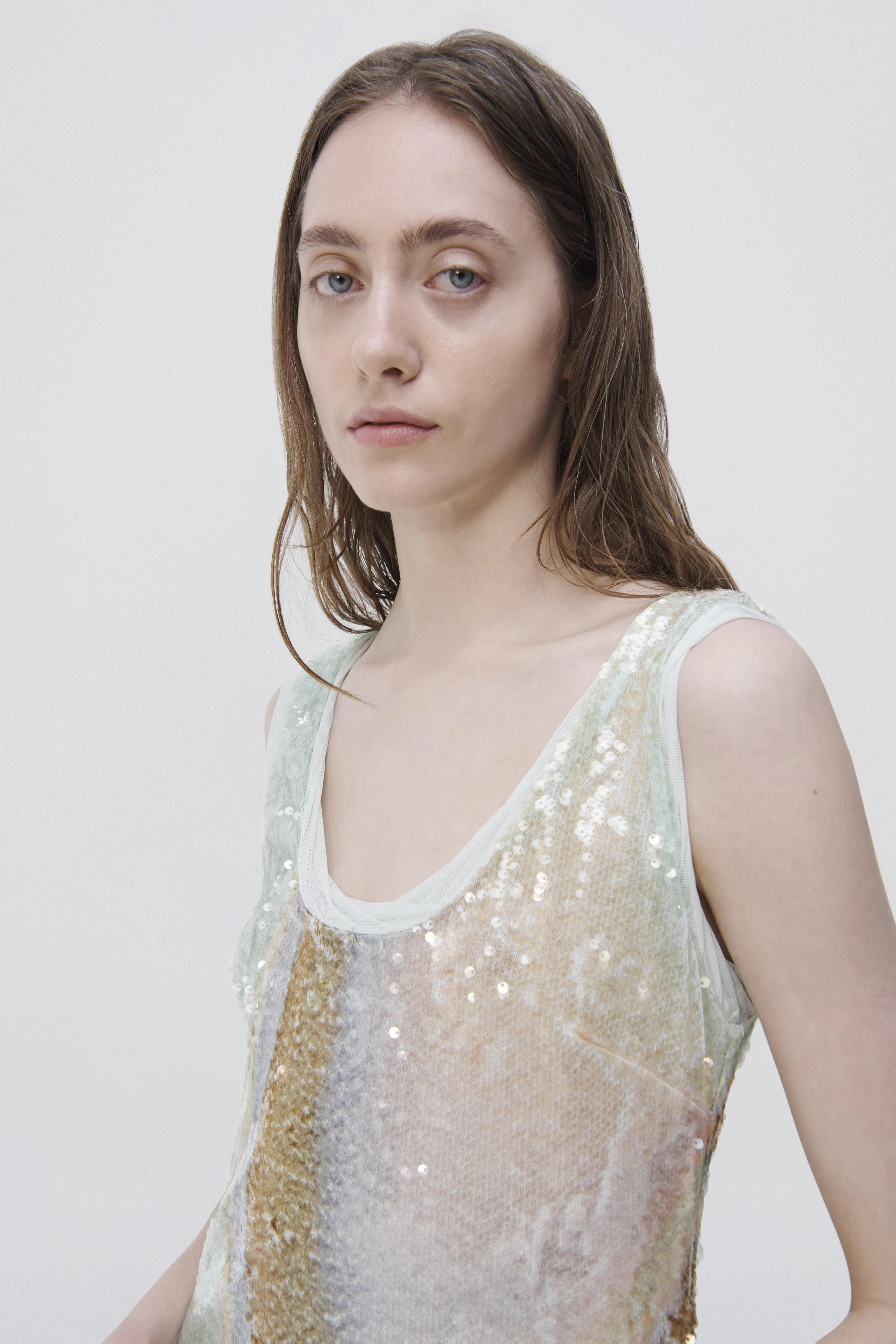 Serene Marble Print Sequin Dress sold by Jonathan Simkhai product image thumbnail 3