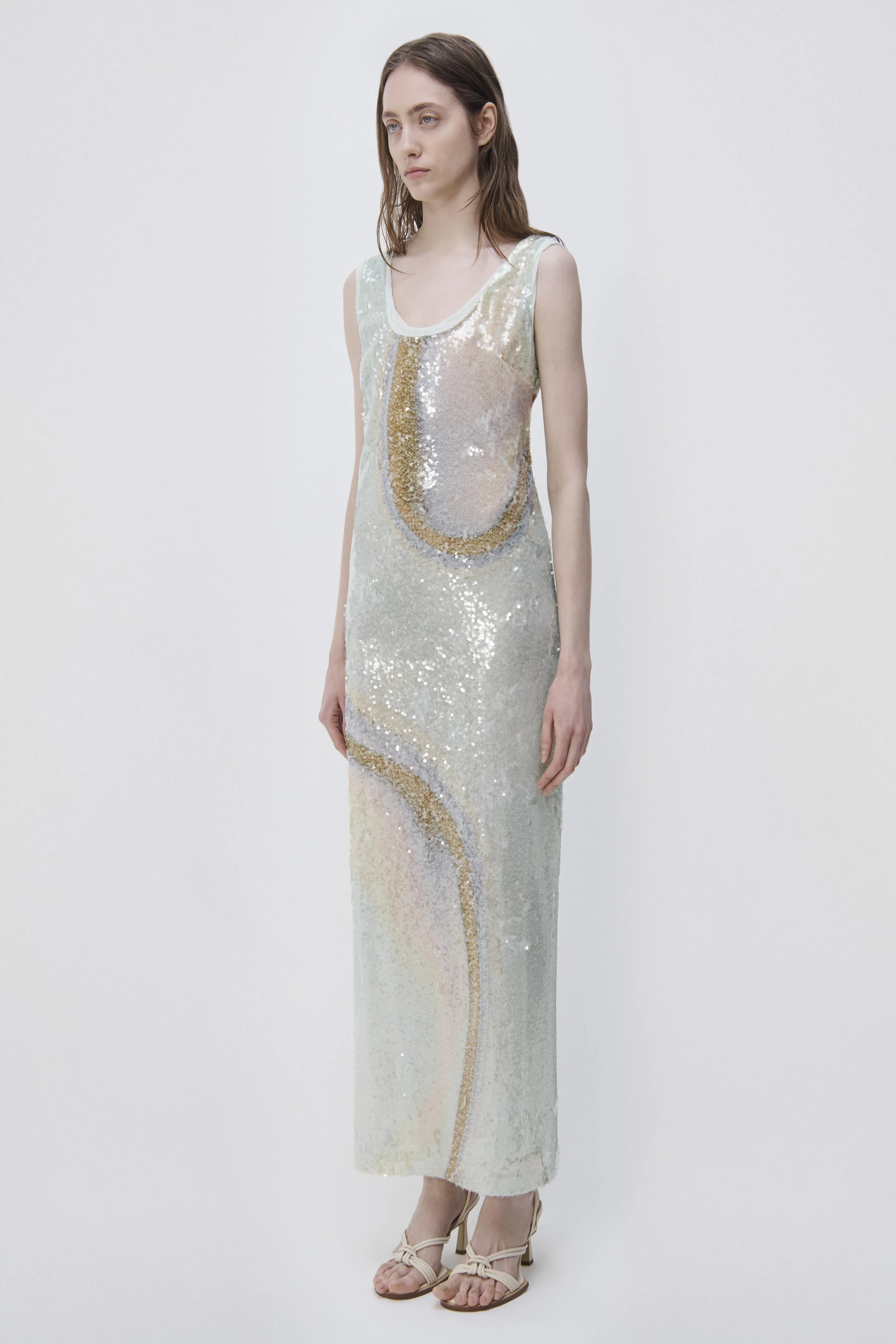 Serene Marble Print Sequin Dress sold by Jonathan Simkhai product image thumbnail 5