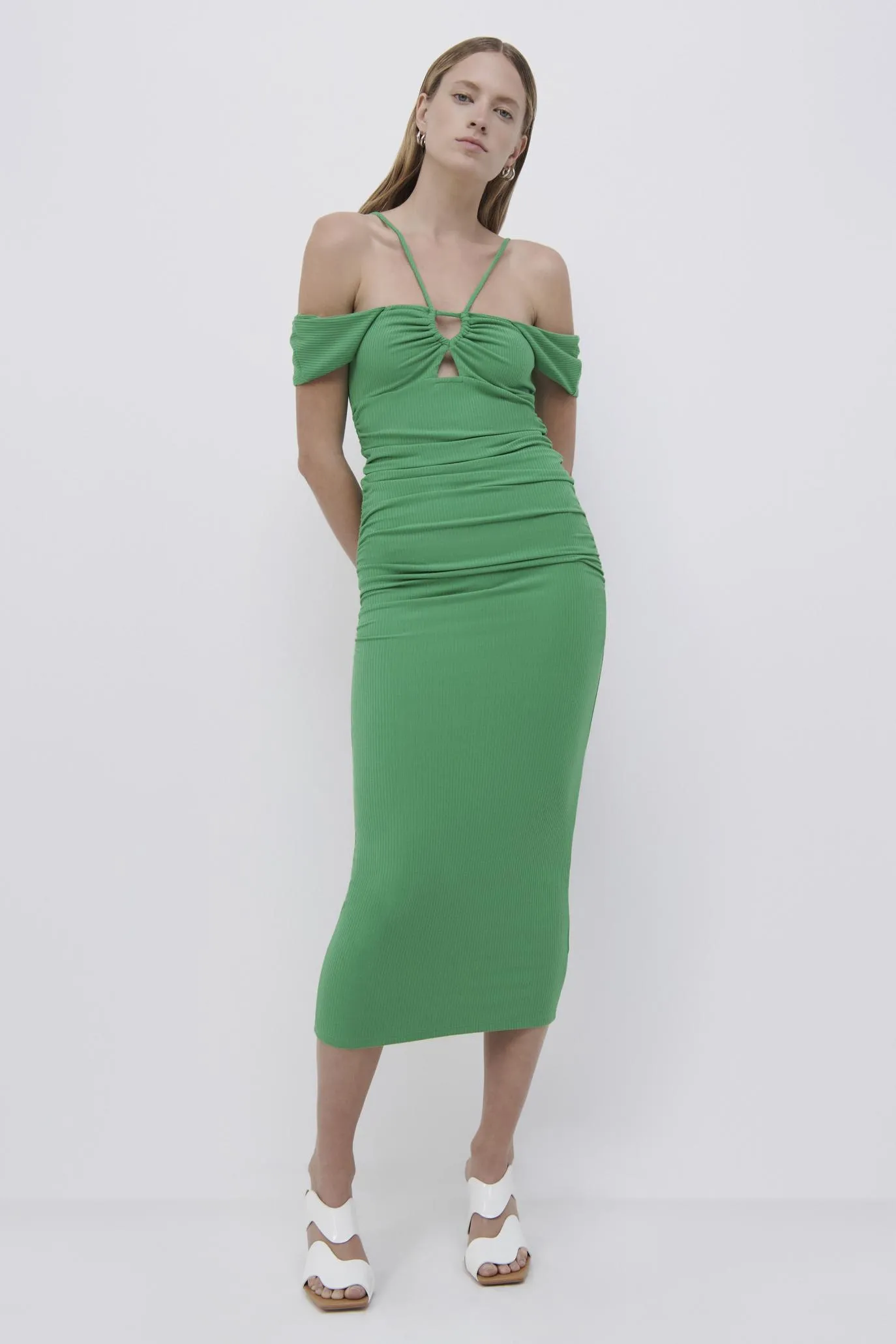 Meryl Capsleeve Midi Dress sold by Jonathan Simkhai