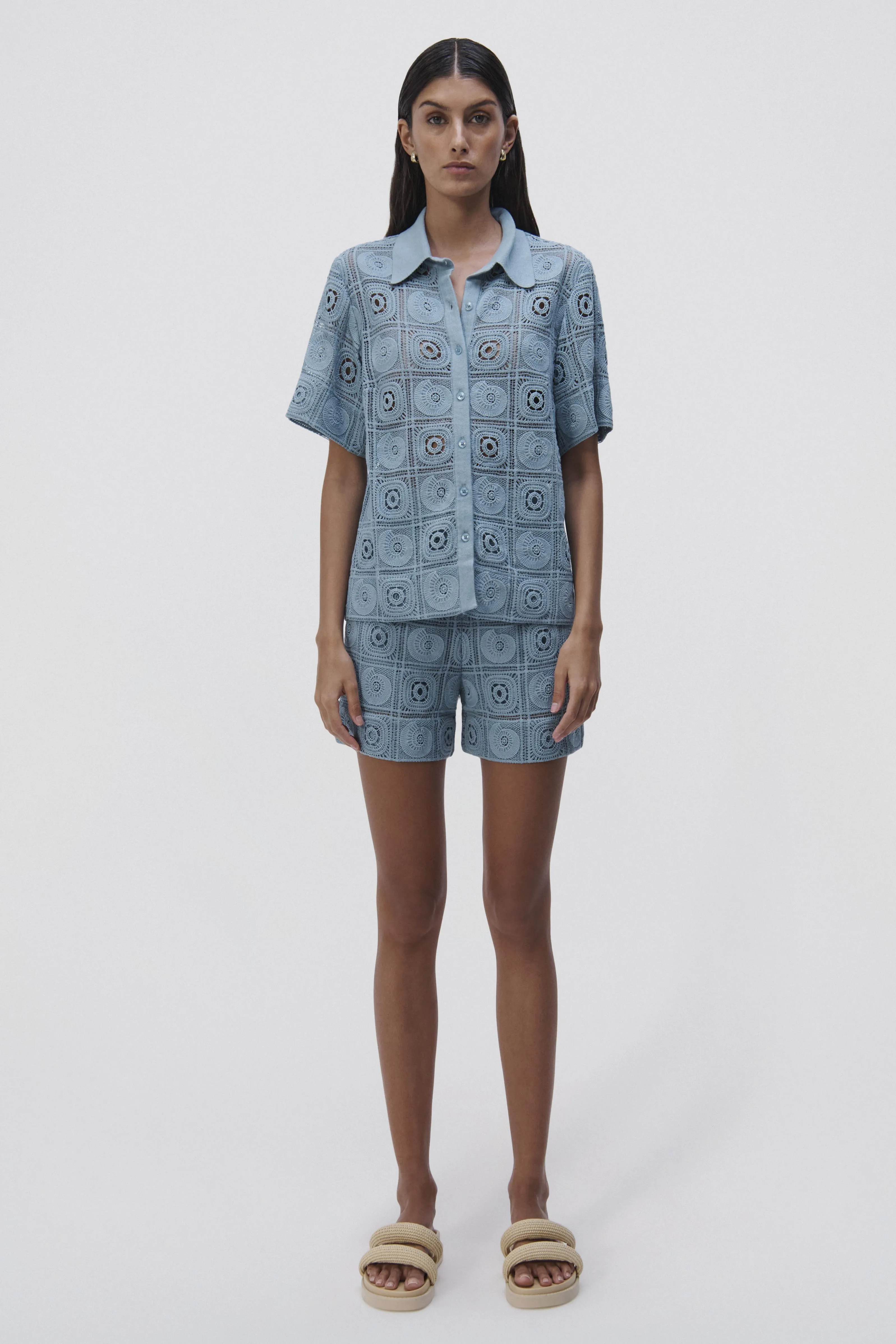 Parson Crochet Coverup Shirt sold by Jonathan Simkhai product image thumbnail 5