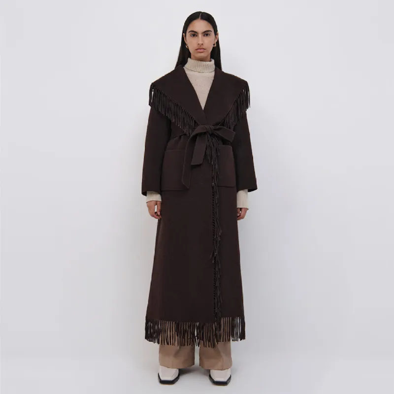 Carrie Wool Fringe Coat sold by Jonathan Simkhai