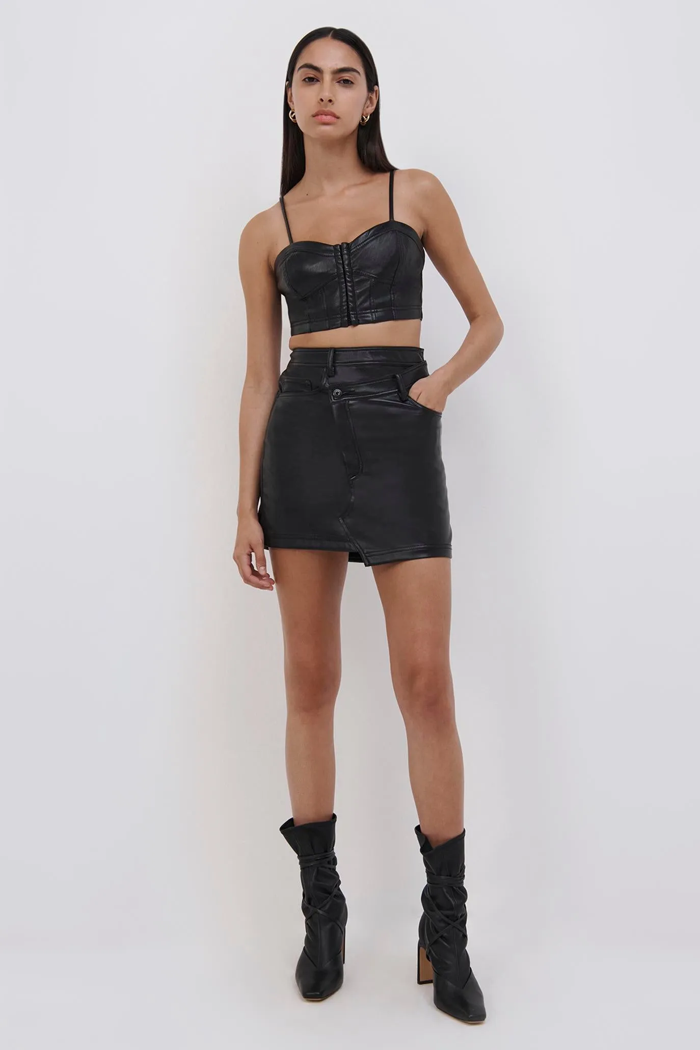 Enzo Vegan Leather Mini Skirt sold by Jonathan Simkhai product image thumbnail 2