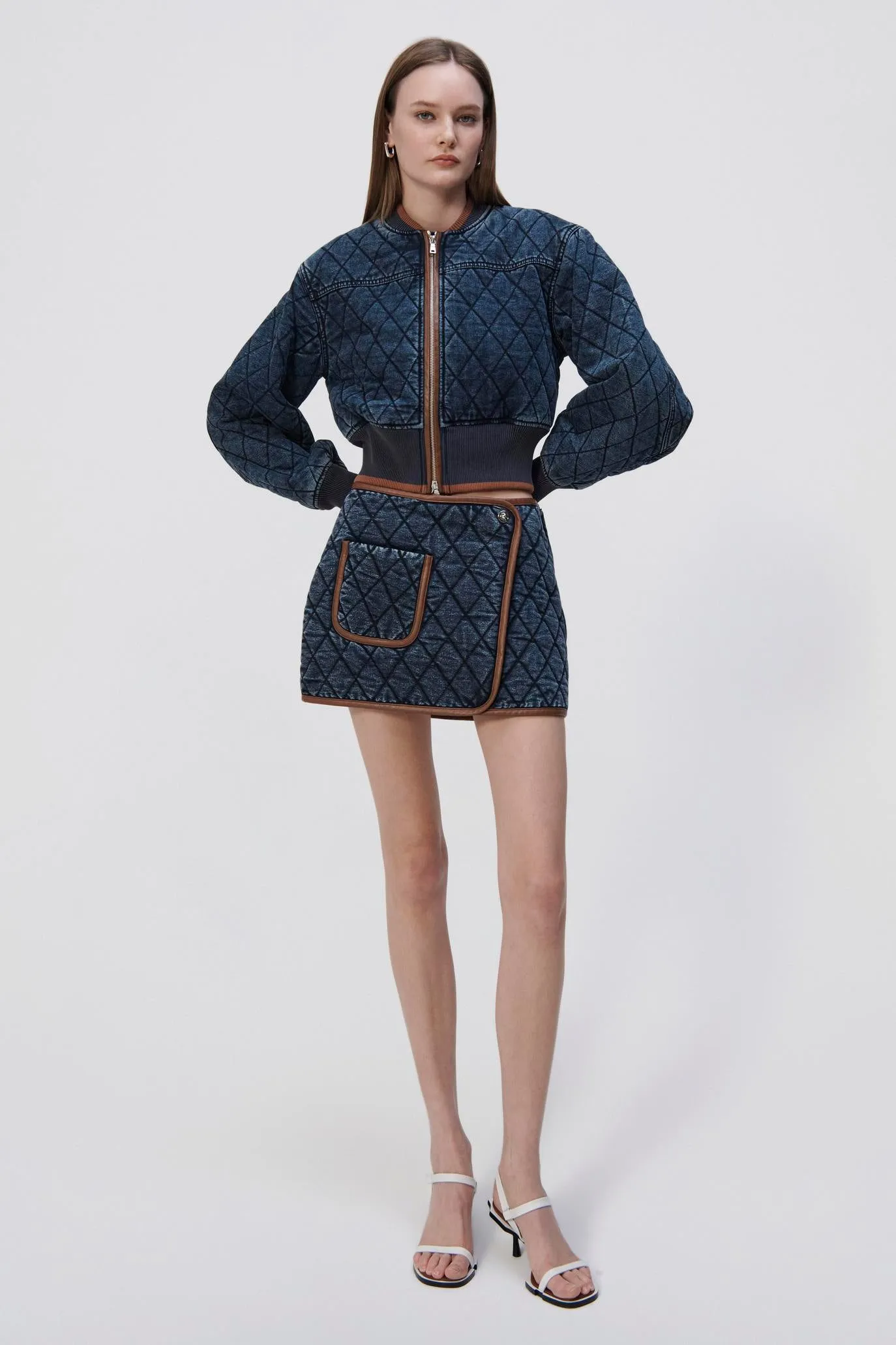 Magali Quilted Denim Mini Skirt sold by Jonathan Simkhai product image thumbnail 4