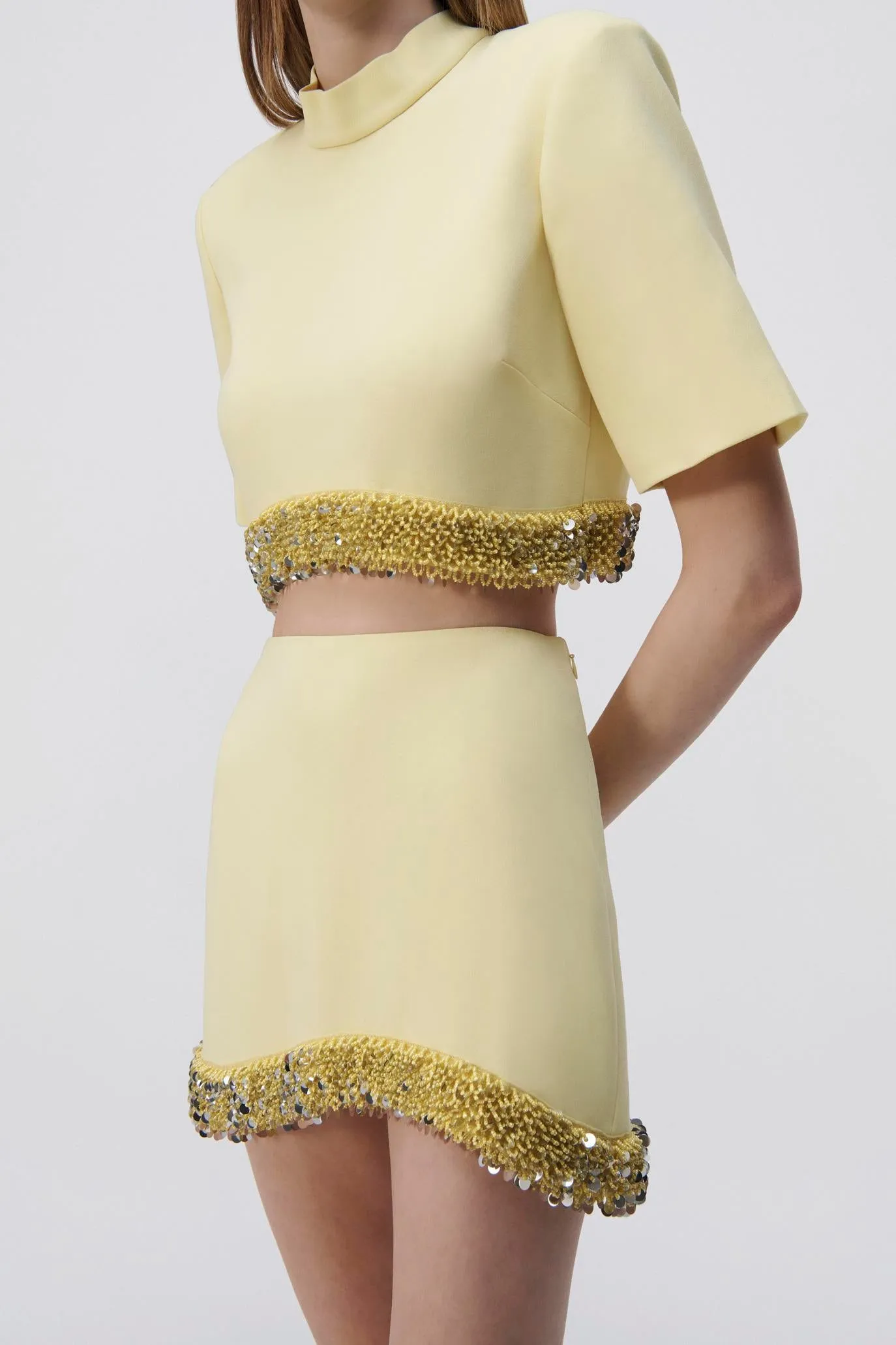 Jalen Embellished Crepe Top sold by Jonathan Simkhai product image thumbnail 3