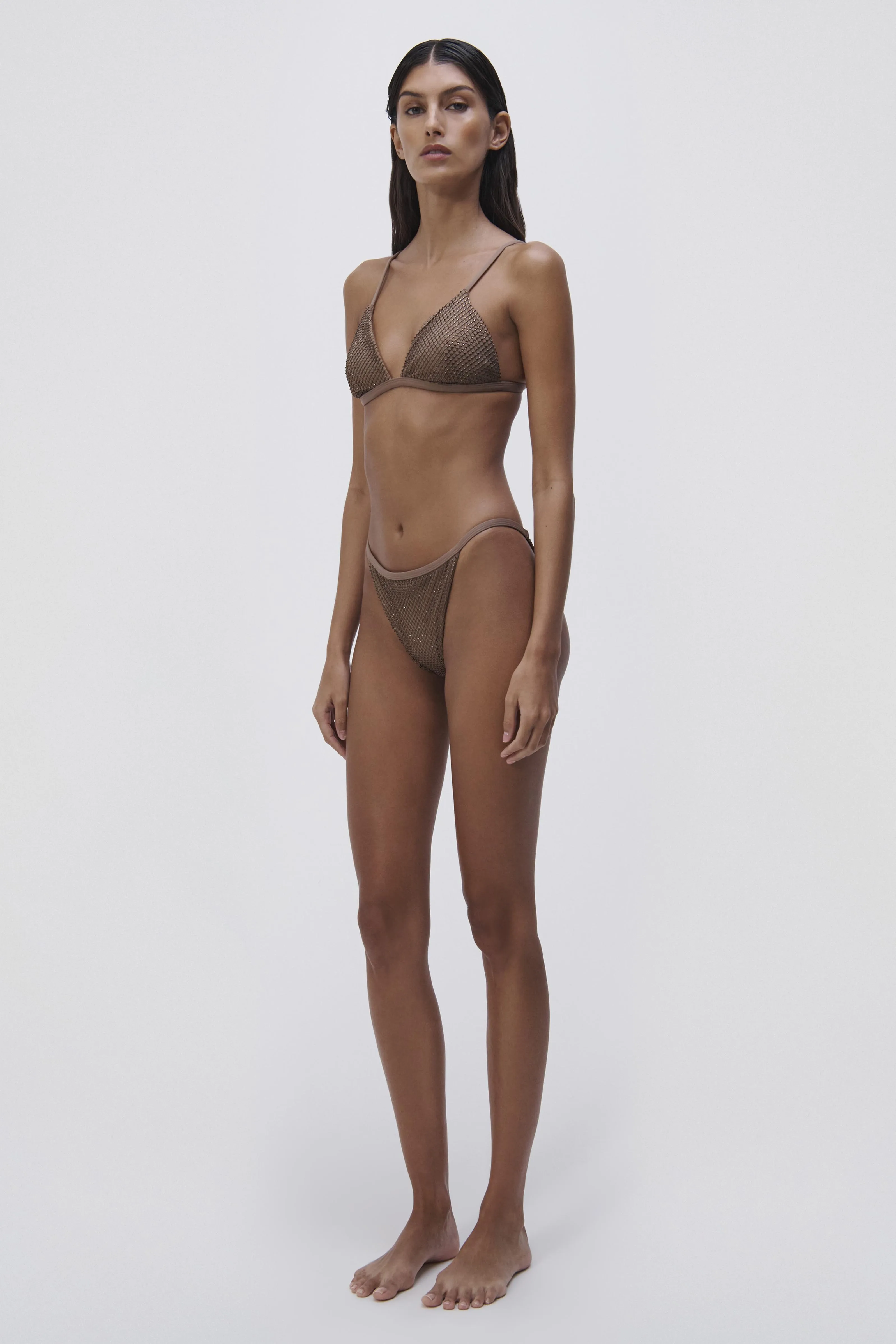 Joelle Crystal Mesh Bikini Top sold by Jonathan Simkhai product image thumbnail 4