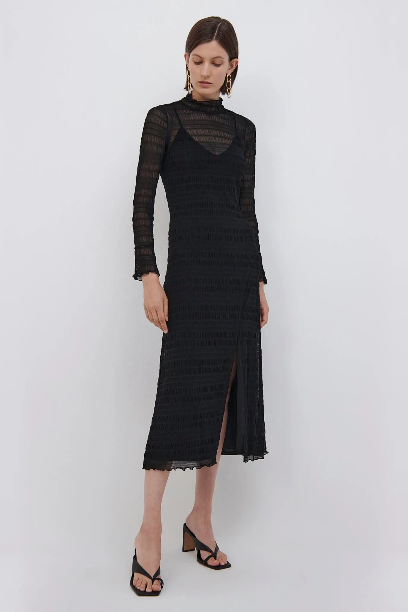 Hayley Seersucker Midi Dress sold by Jonathan Simkhai product image thumbnail 2