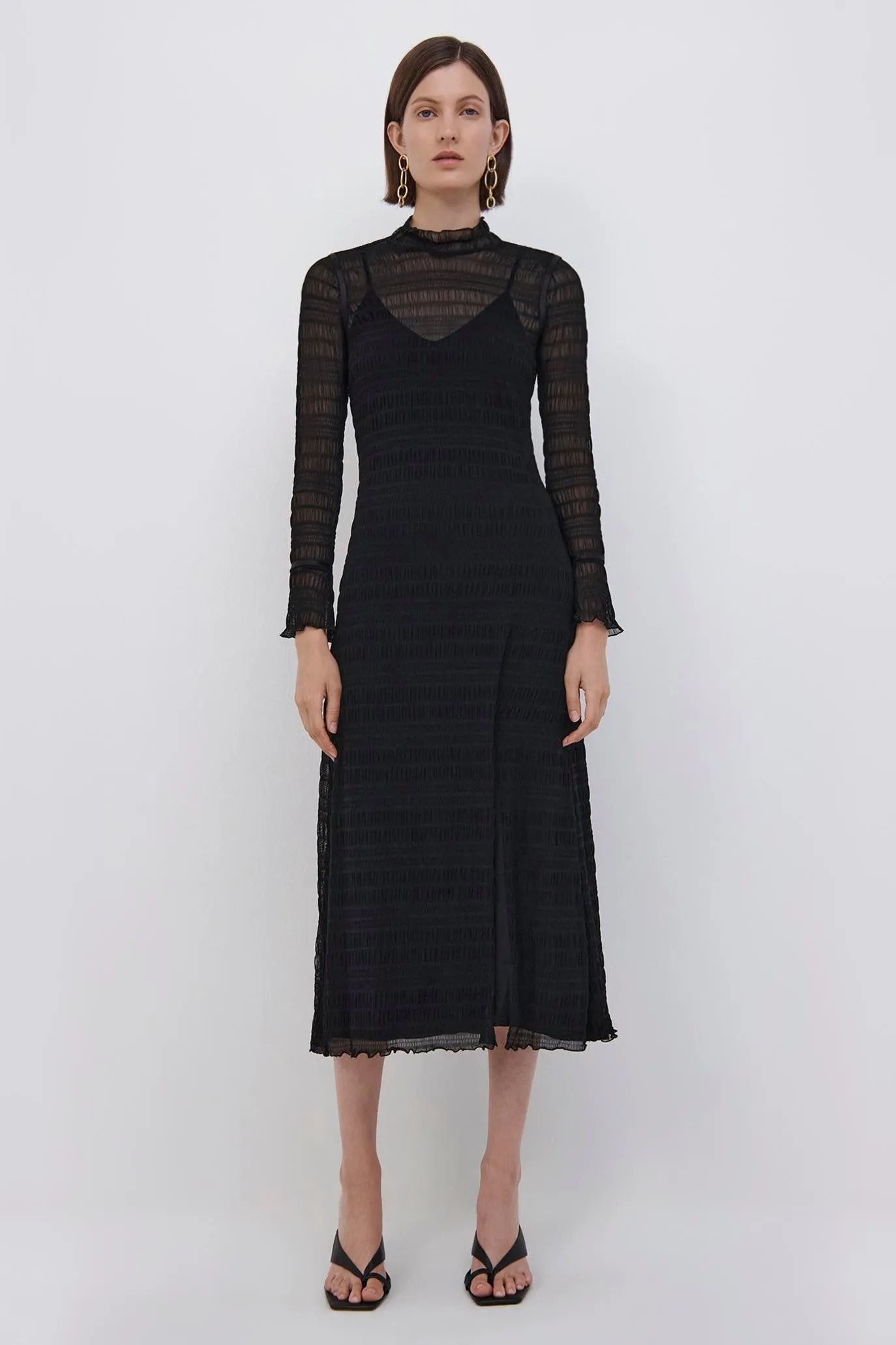 Hayley Seersucker Midi Dress sold by Jonathan Simkhai product image thumbnail 5
