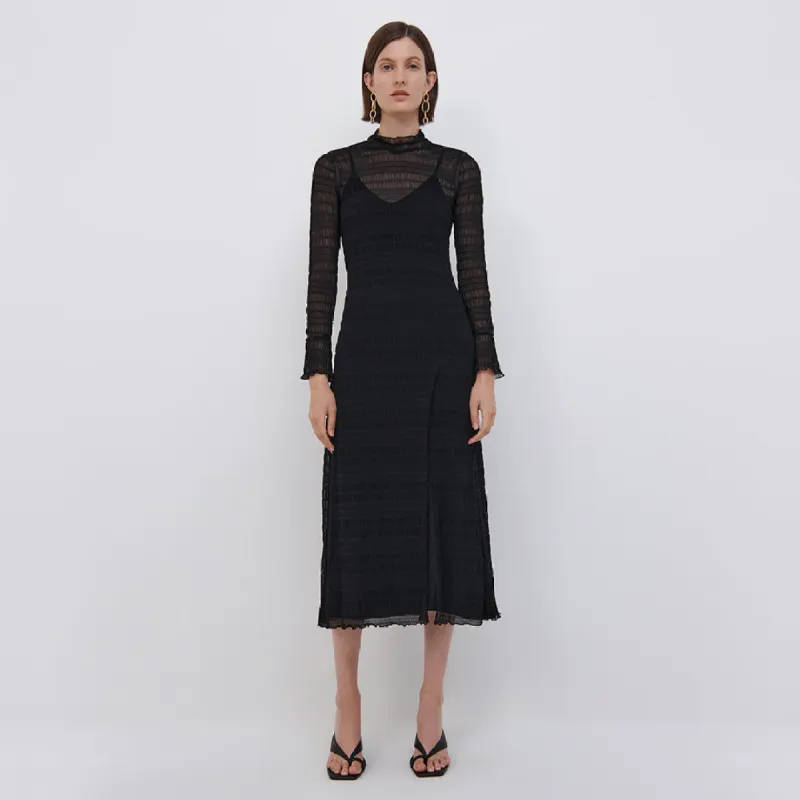 Hayley Seersucker Midi Dress sold by Jonathan Simkhai