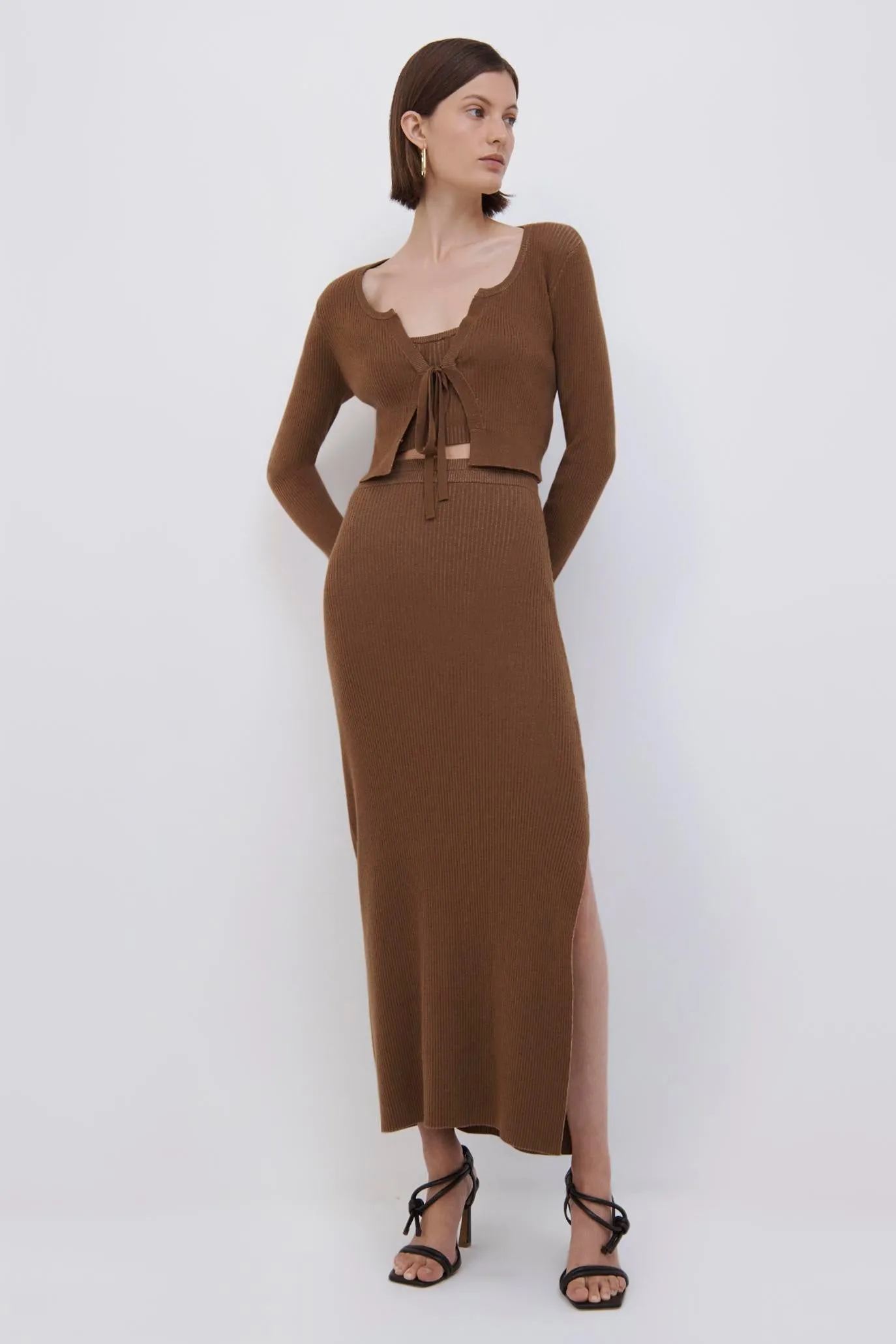 Shelby Recycled Rib Tie Front Cardigan sold by Jonathan Simkhai product image thumbnail 4