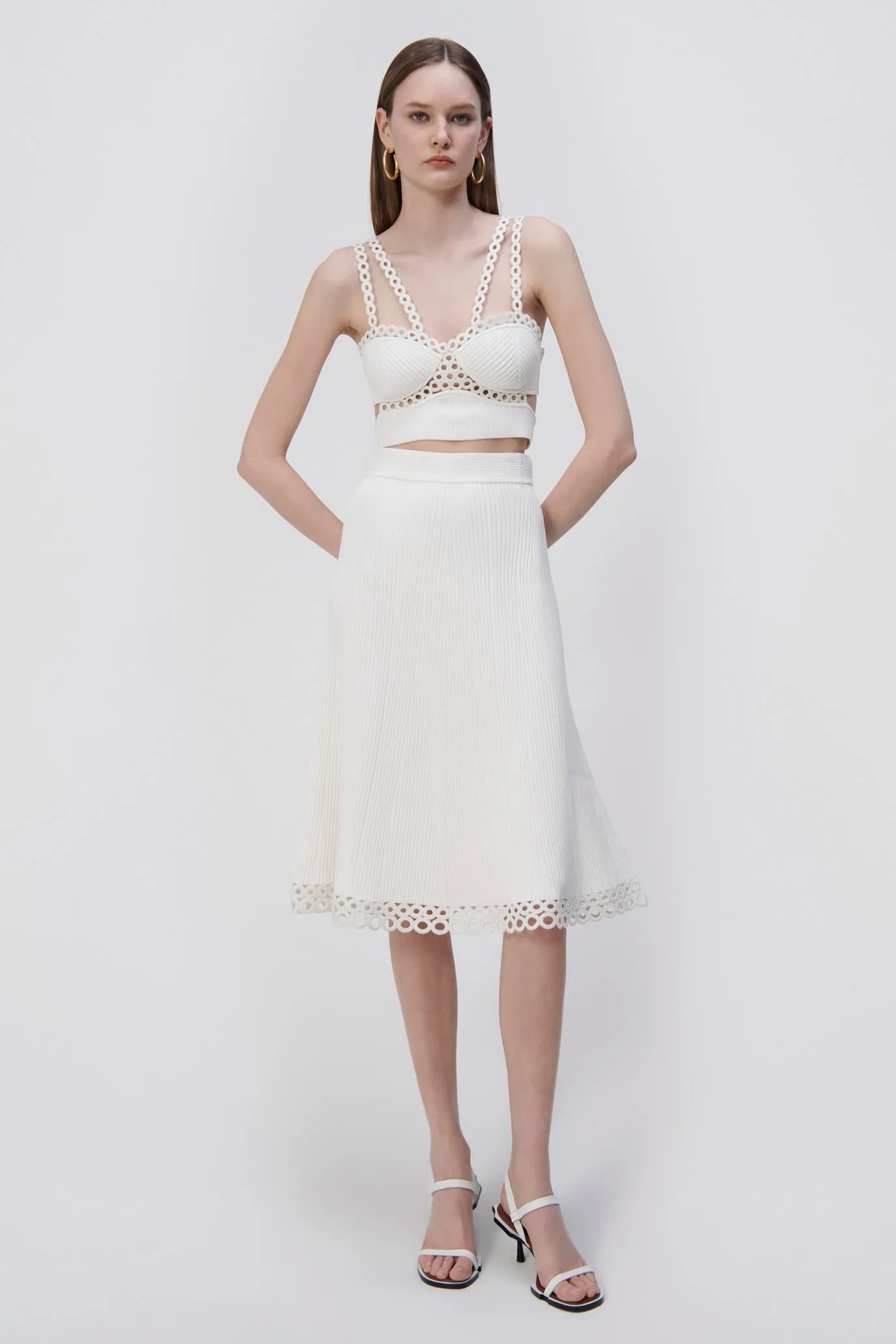 Livina Crochet Ring Midi Skirt sold by Jonathan Simkhai product image thumbnail 3