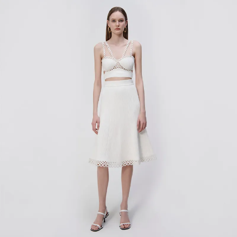 Livina Crochet Ring Midi Skirt sold by Jonathan Simkhai