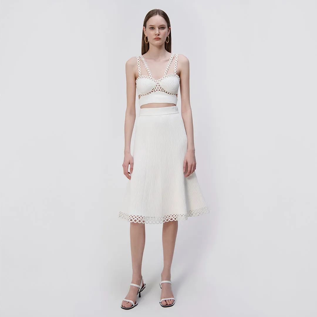 Livina Crochet Ring Midi Skirt sold by Jonathan Simkhai