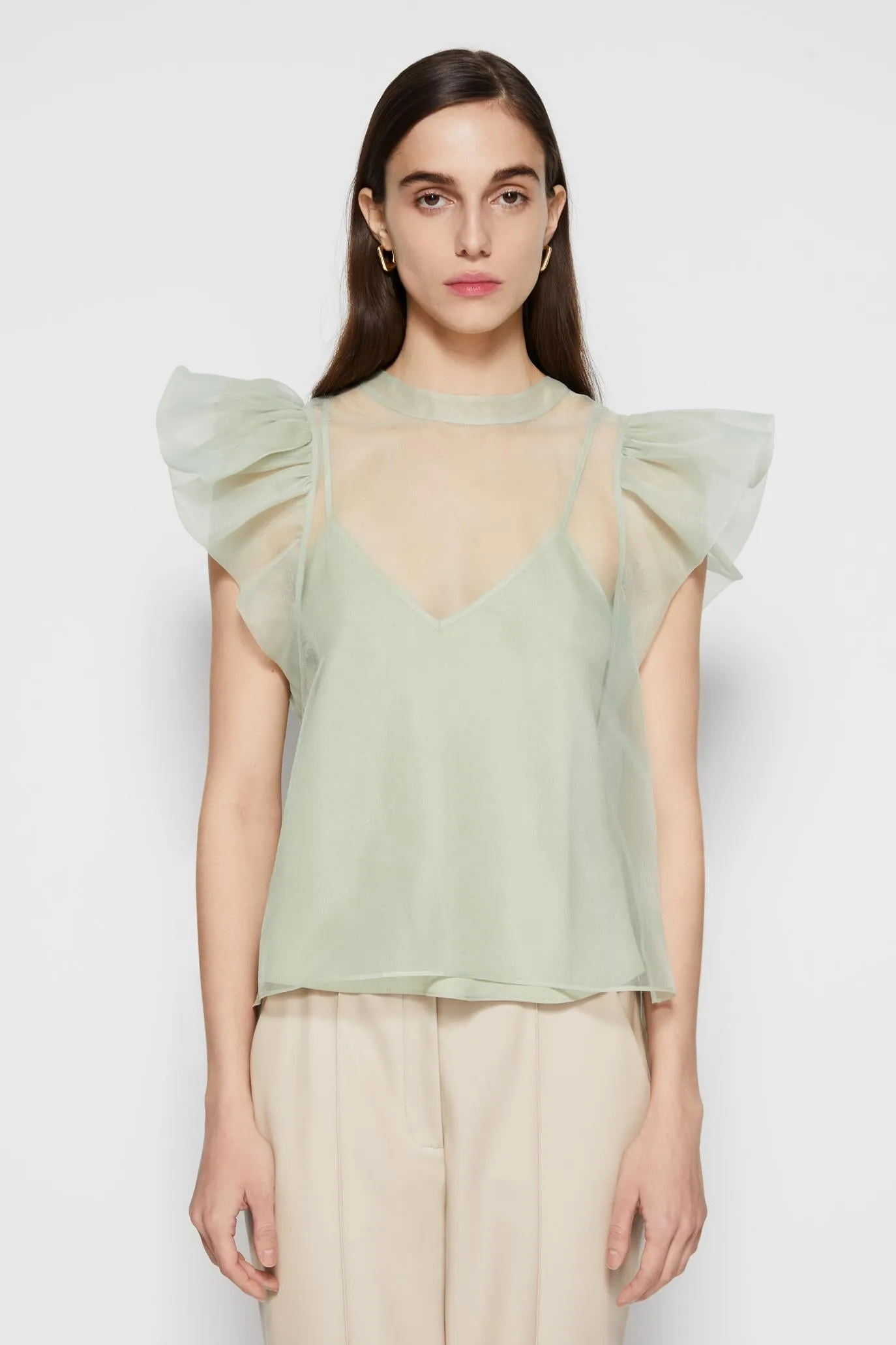 Corina Eco-Organza Ruffle Top sold by Jonathan Simkhai