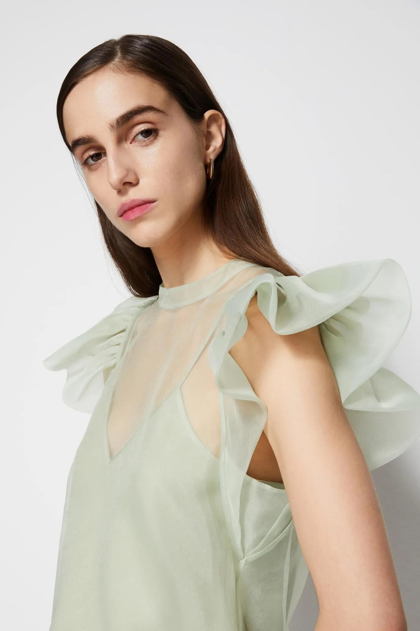 Corina Eco-Organza Ruffle Top sold by Jonathan Simkhai product image thumbnail 2