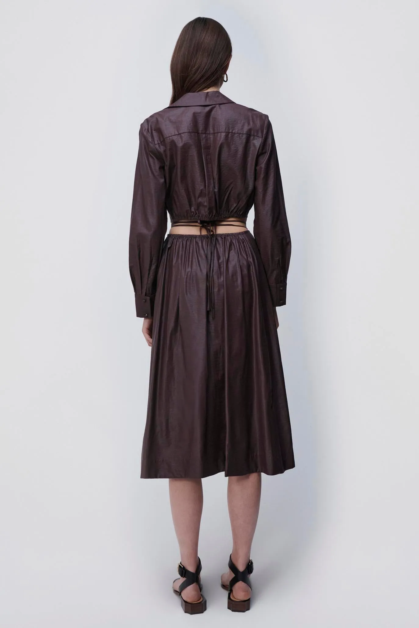 Breslin Satin Coverup Crop Top sold by Jonathan Simkhai product image thumbnail 5