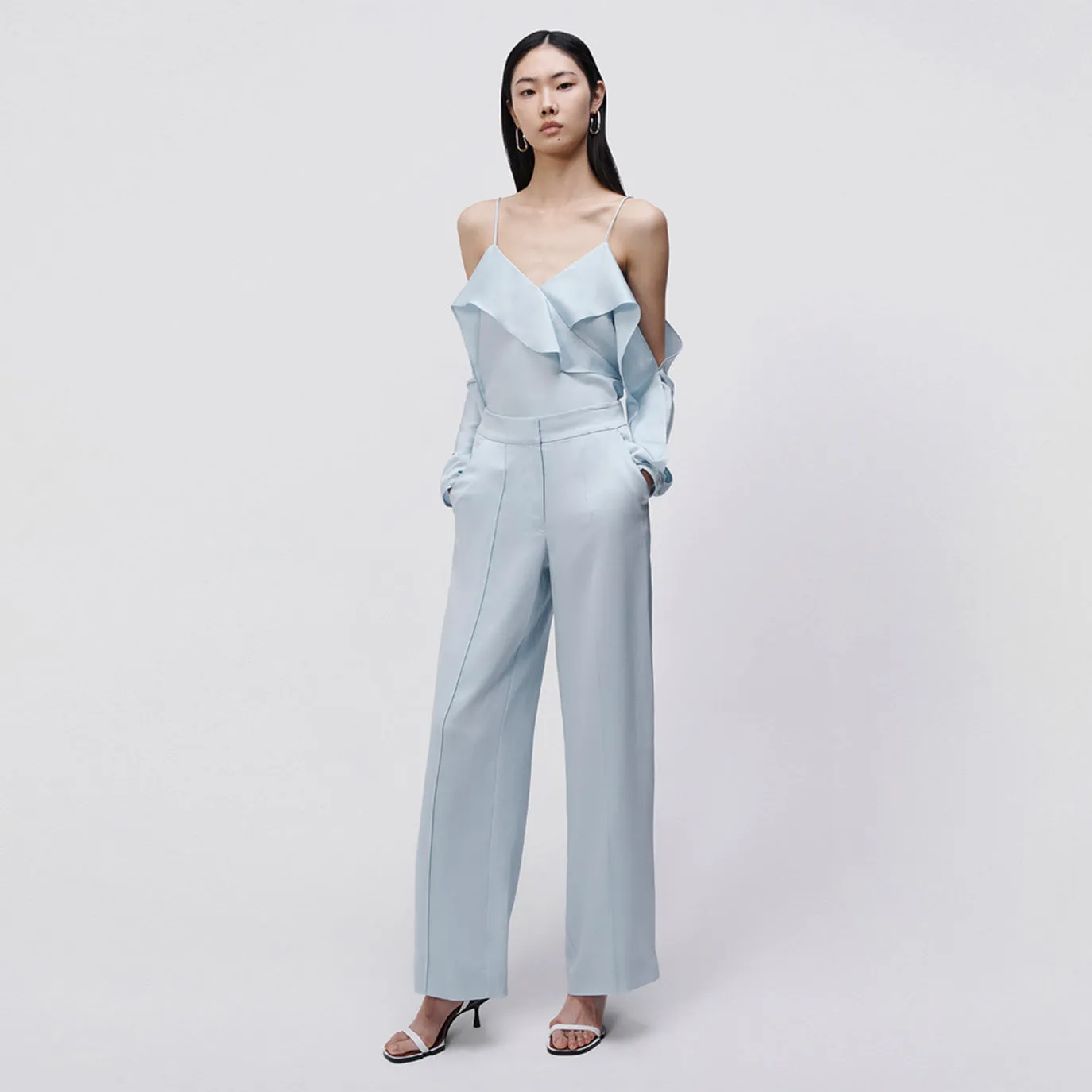 Diane Satin Off Shoulder Top sold by Jonathan Simkhai