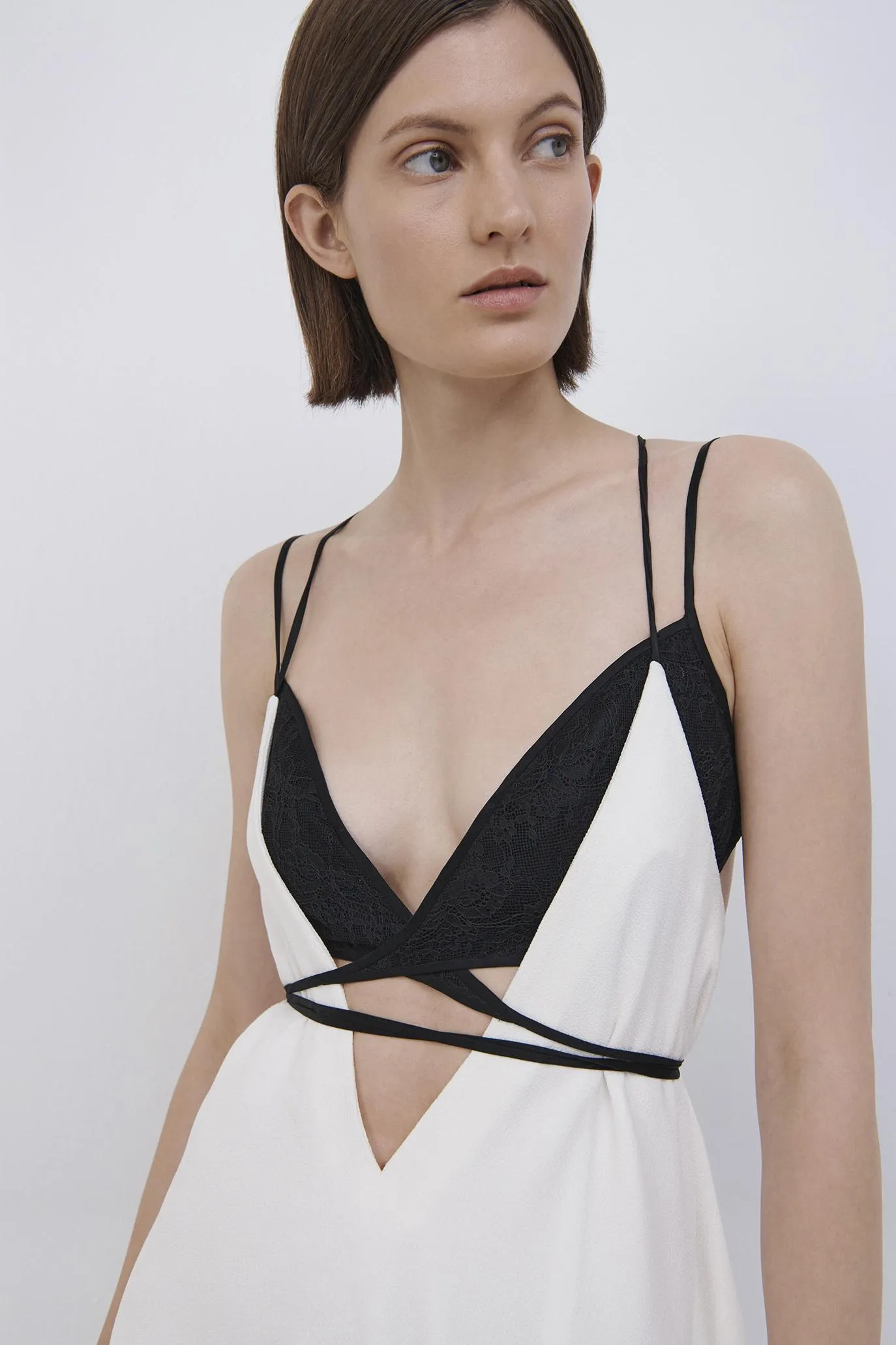 Shilah Patchwork Lace Halter Midi Dress sold by Jonathan Simkhai product image thumbnail 5