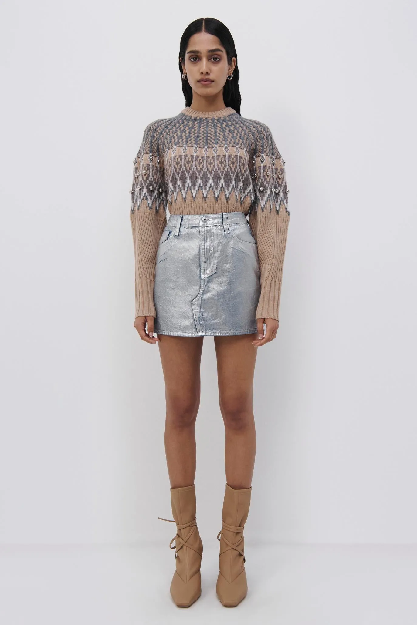 Quinn Mid Rise Mini Skirt sold by Jonathan Simkhai product image thumbnail 5