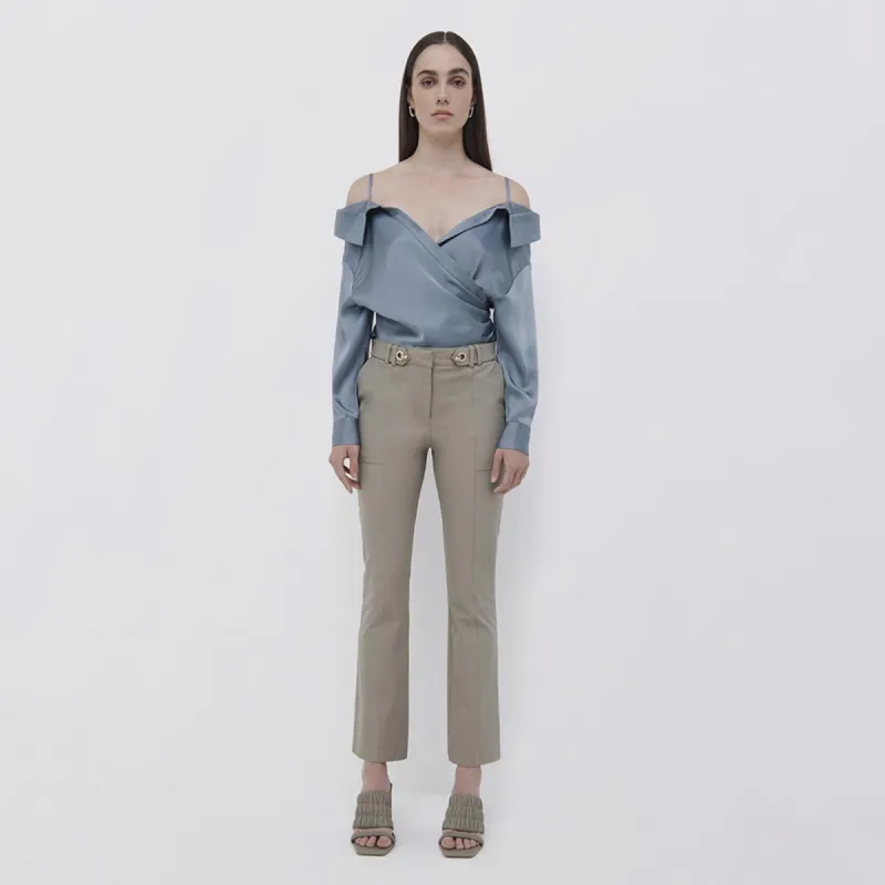 Brooks Crop Flare Pant made by Jonathan Simkhai
