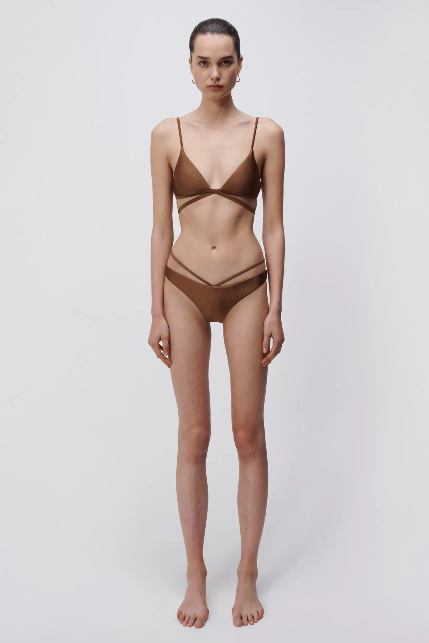 Harlen Satin Bikini Top sold by Jonathan Simkhai product image thumbnail 5
