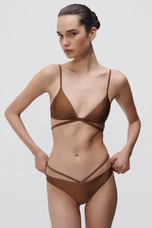 Harlen Satin Bikini Top sold by Jonathan Simkhai