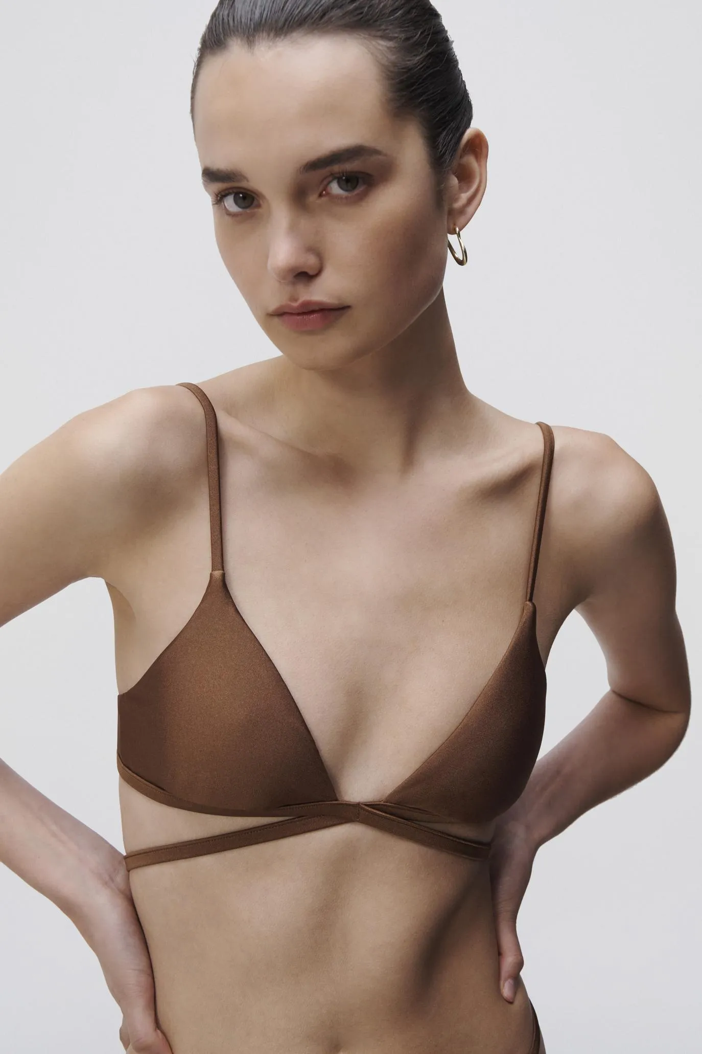 Harlen Satin Bikini Top sold by Jonathan Simkhai product image thumbnail 3