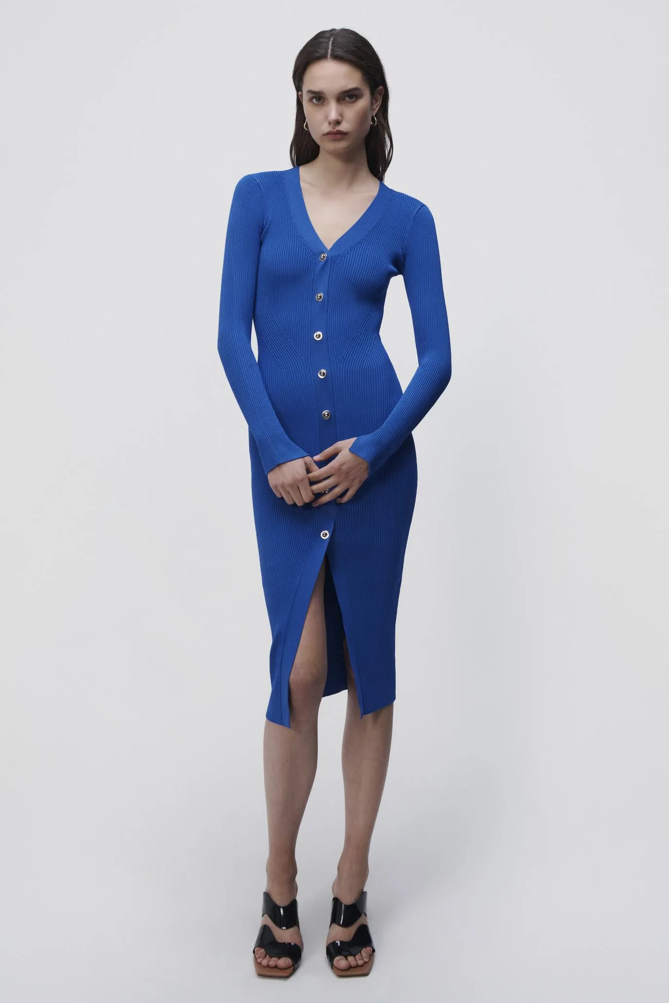 Cozette Compact Rib Midi Dress sold by Jonathan Simkhai product image thumbnail 2