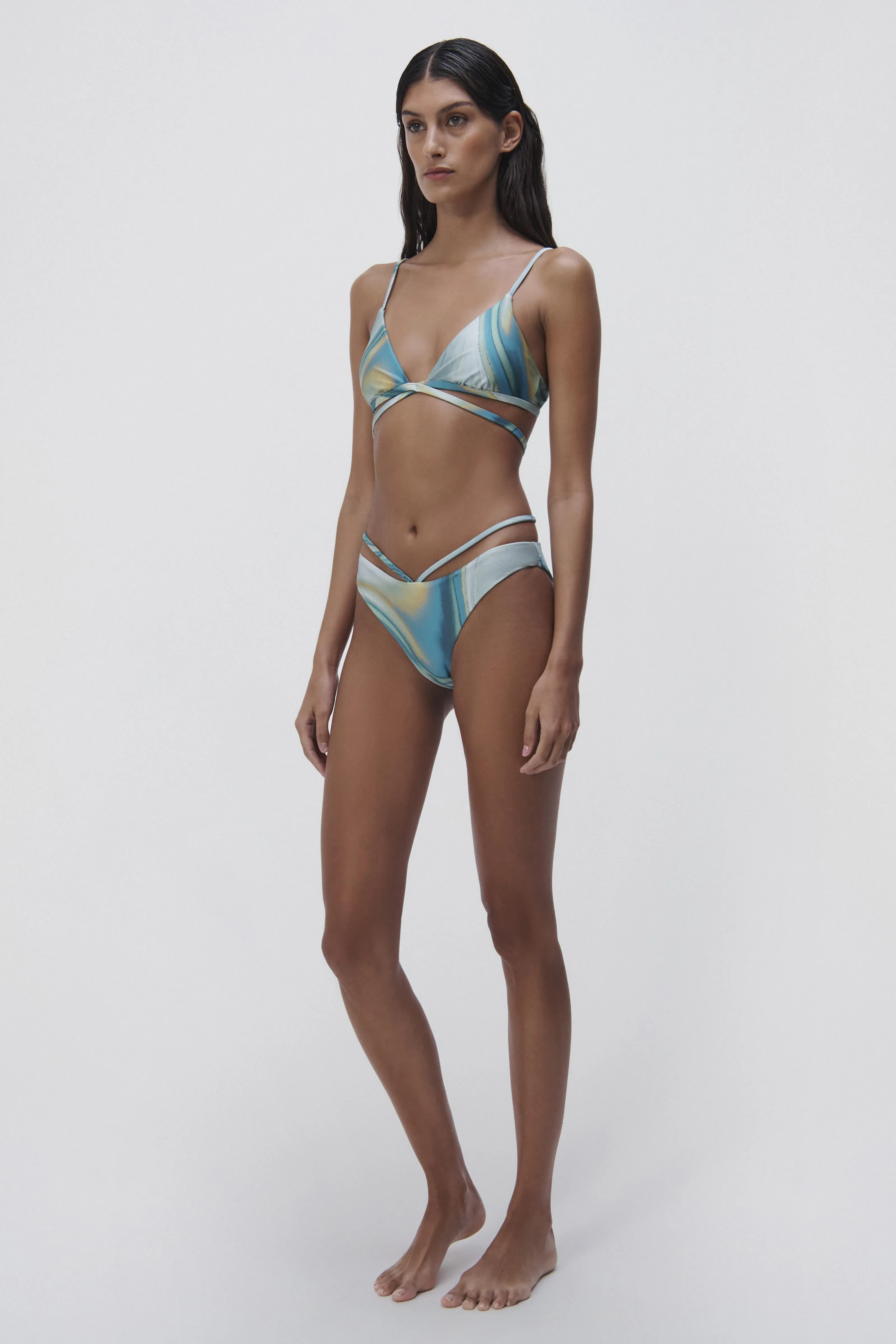 Harlen Marble Print Bikini Top sold by Jonathan Simkhai product image thumbnail 5