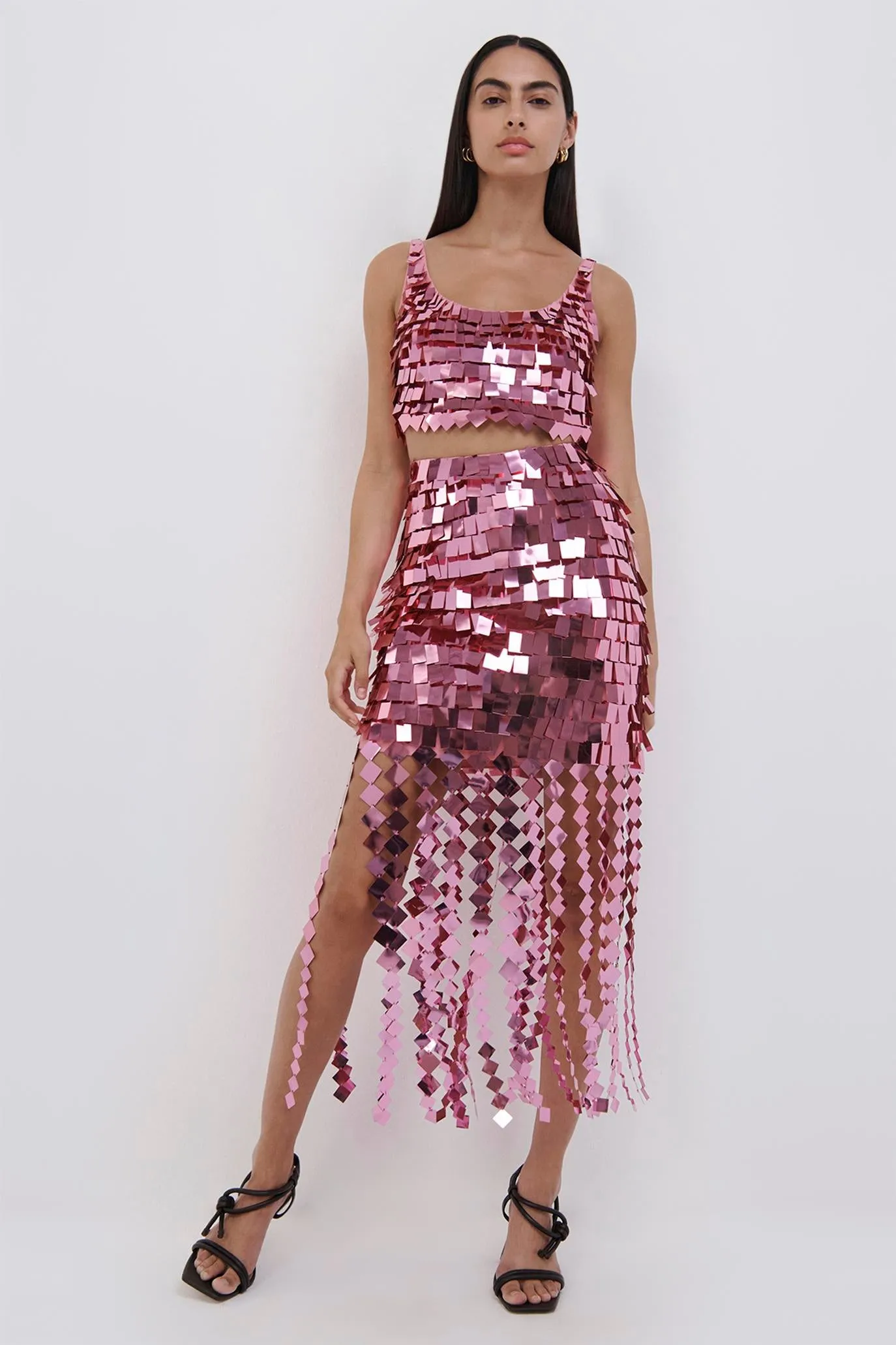 Lucee Sequin Midi Skirt sold by Jonathan Simkhai product image thumbnail 4