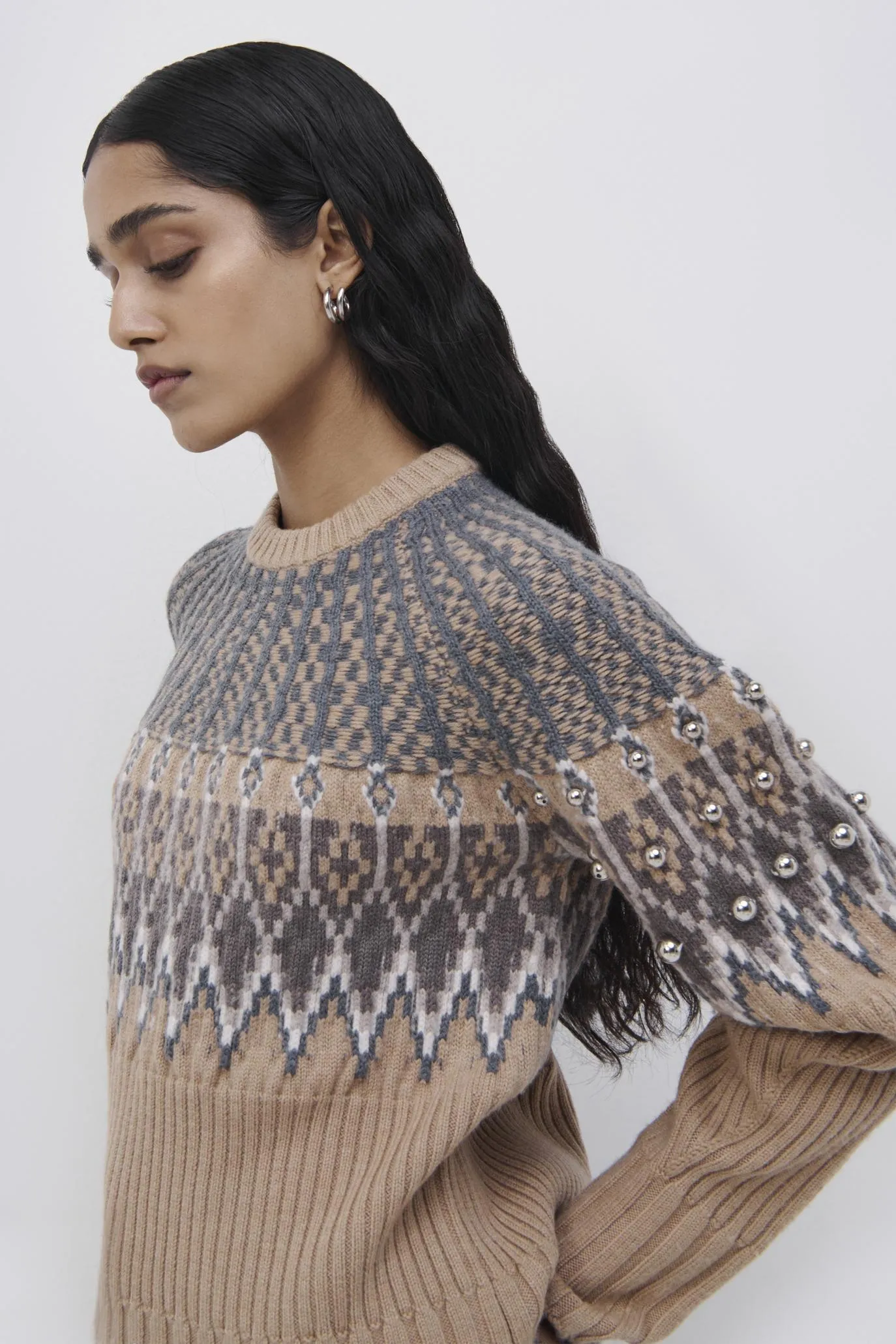 Audree Fair Isle Pullover Top sold by Jonathan Simkhai product image thumbnail 3