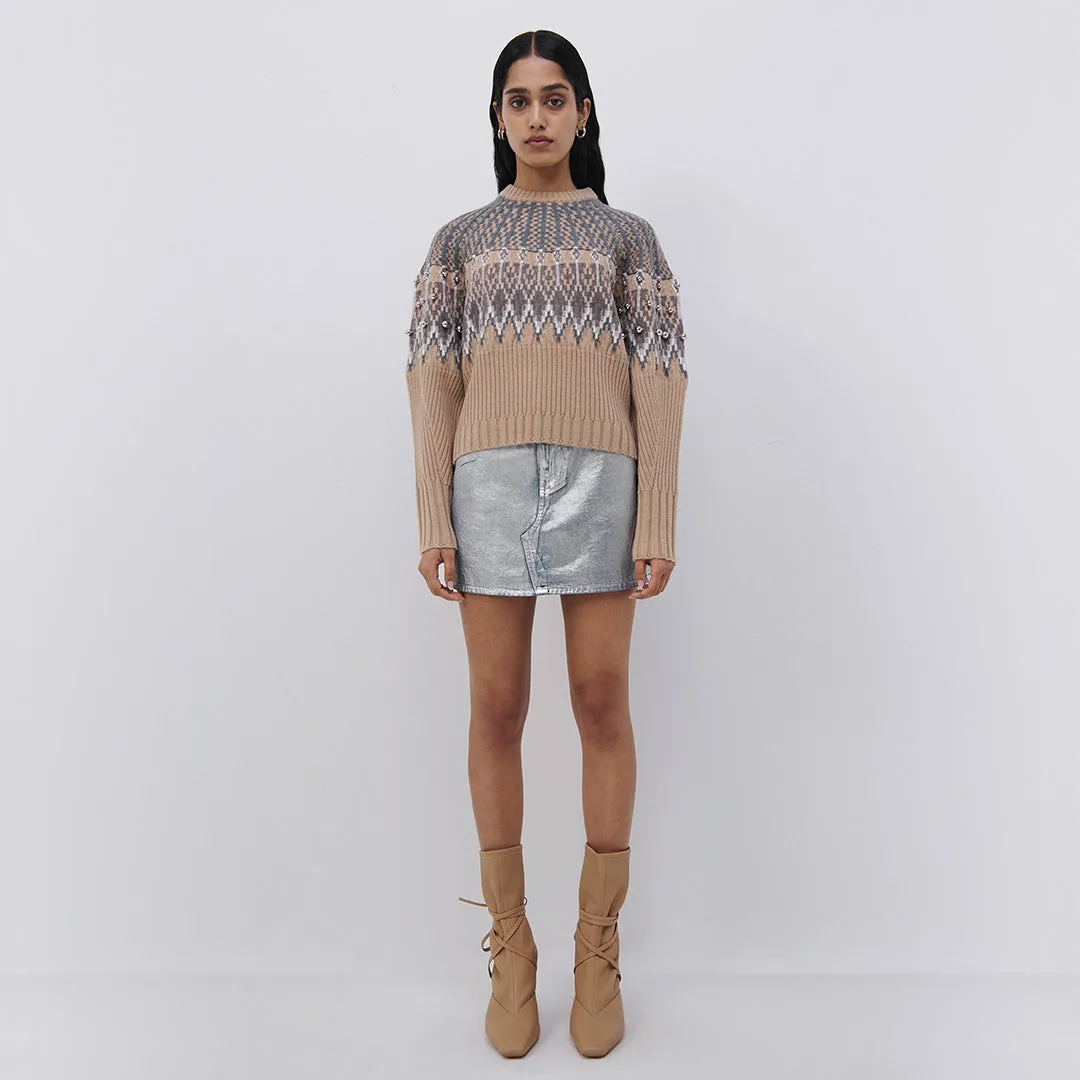 Audree Fair Isle Pullover Top sold by Jonathan Simkhai