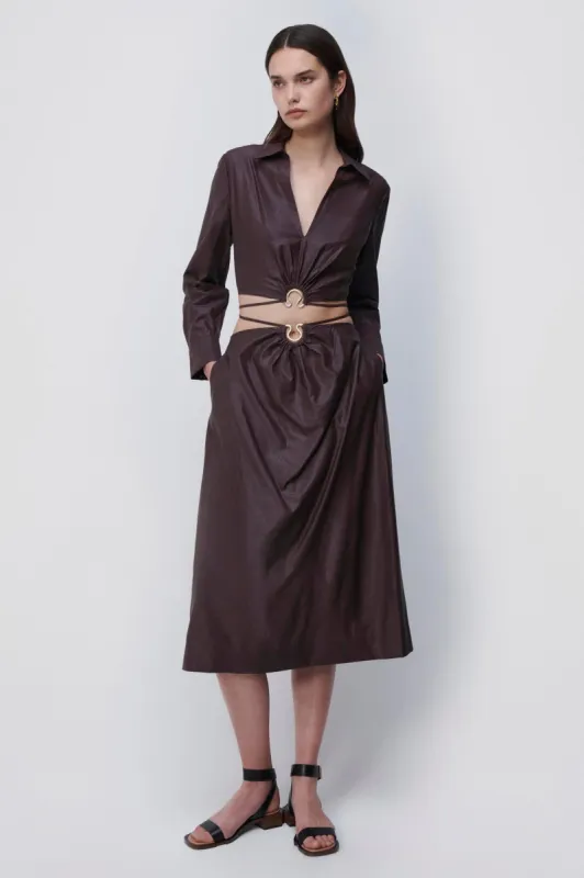 Mikah Satin Coverup Midi Skirt sold by Jonathan Simkhai