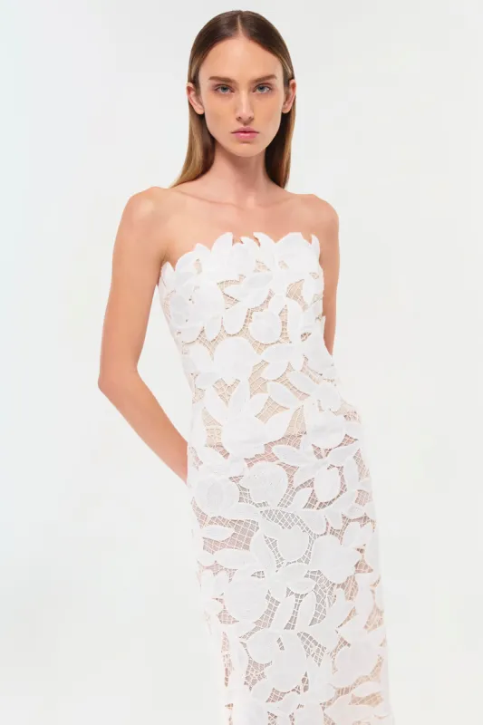 Valletta Strapless Embroidered Dress | Parallel
