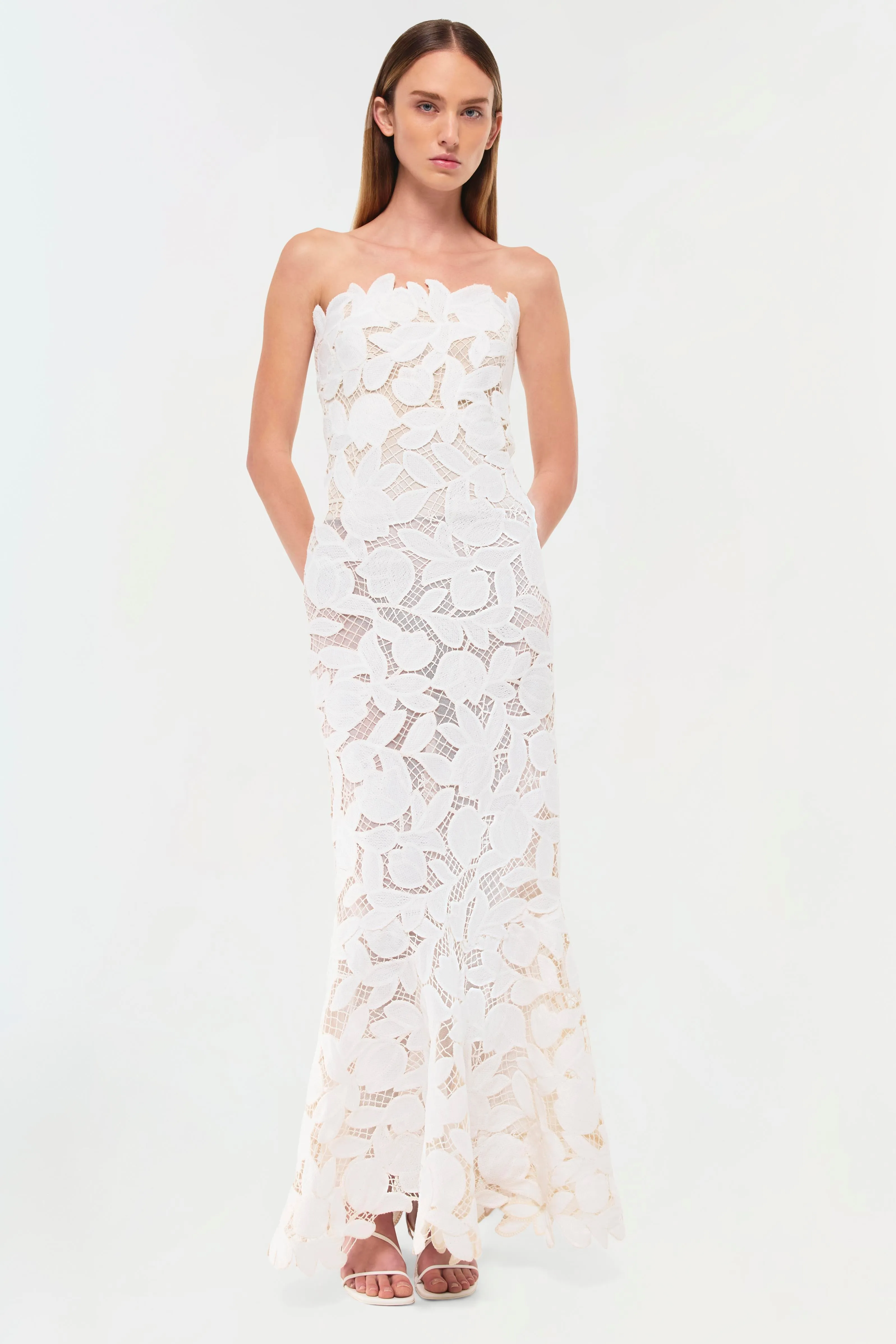 Valletta Strapless Embroidered Dress sold by Jonathan Simkhai
