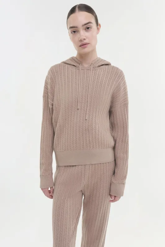 Cotton Cashmere Cable Hoodie sold by Jonathan Simkhai