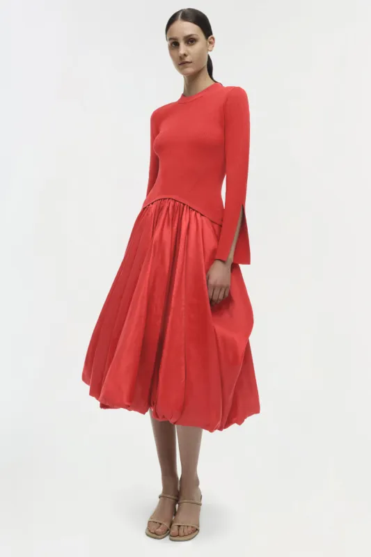 Kenlie Taffeta Knit Midi Dress sold by Jonathan Simkhai