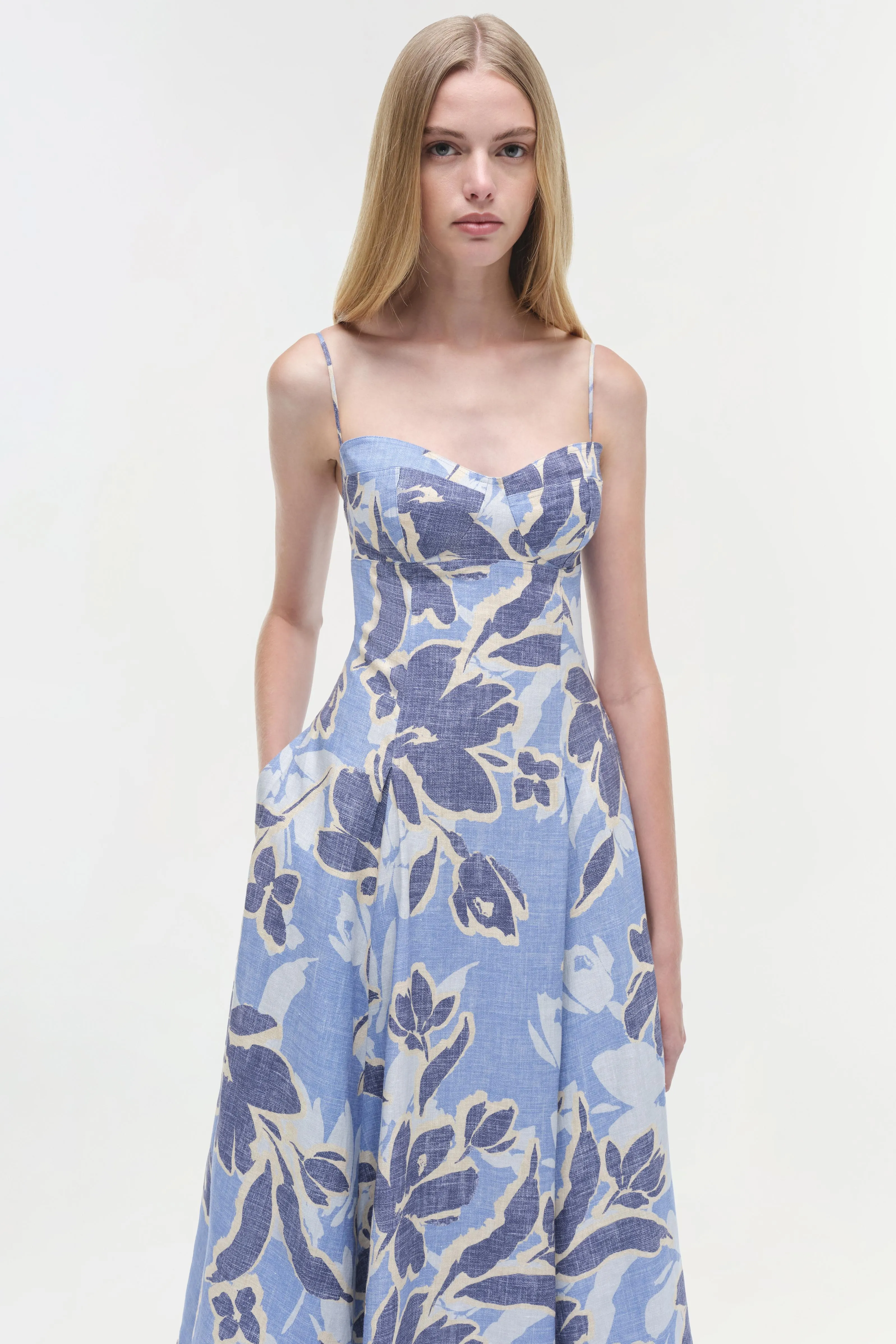 Analise Linen Midi Dress sold by Jonathan Simkhai product image thumbnail 3
