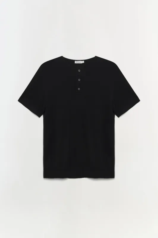 Hayes Silk Linen Henley sold by Jonathan Simkhai