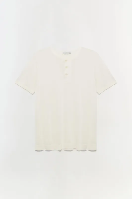 Hayes Silk Linen Henley sold by Jonathan Simkhai