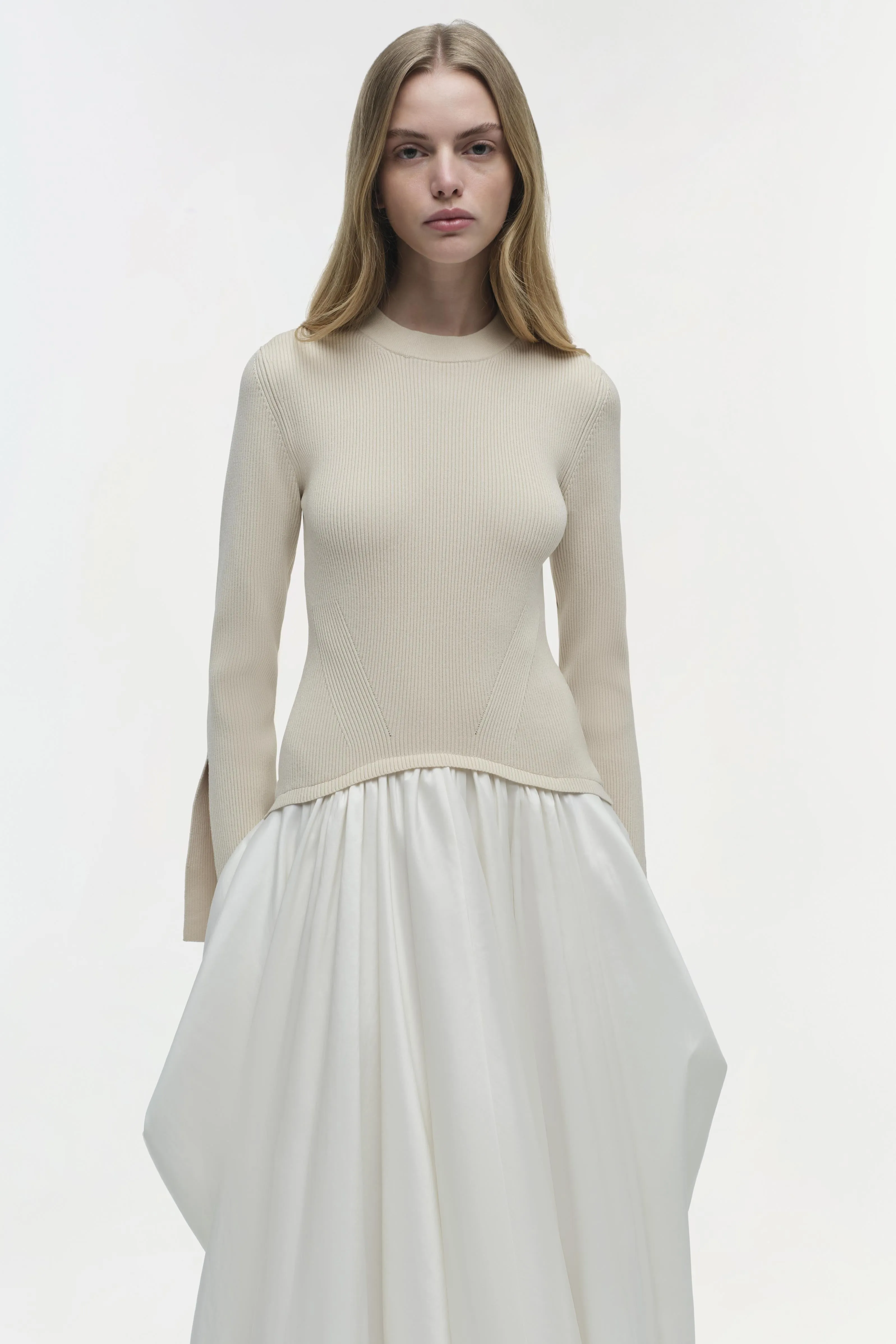 Kenlie Taffeta Knit Midi Dress sold by Jonathan Simkhai product image thumbnail 3