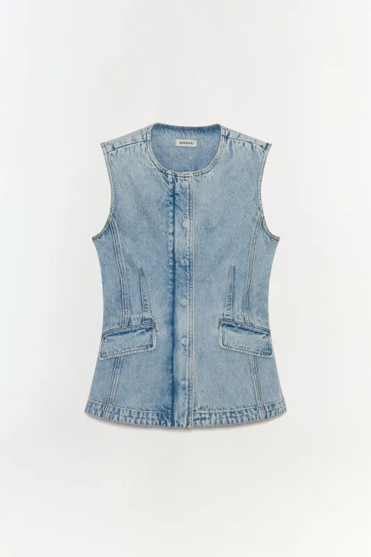 Charley Denim Top sold by Jonathan Simkhai