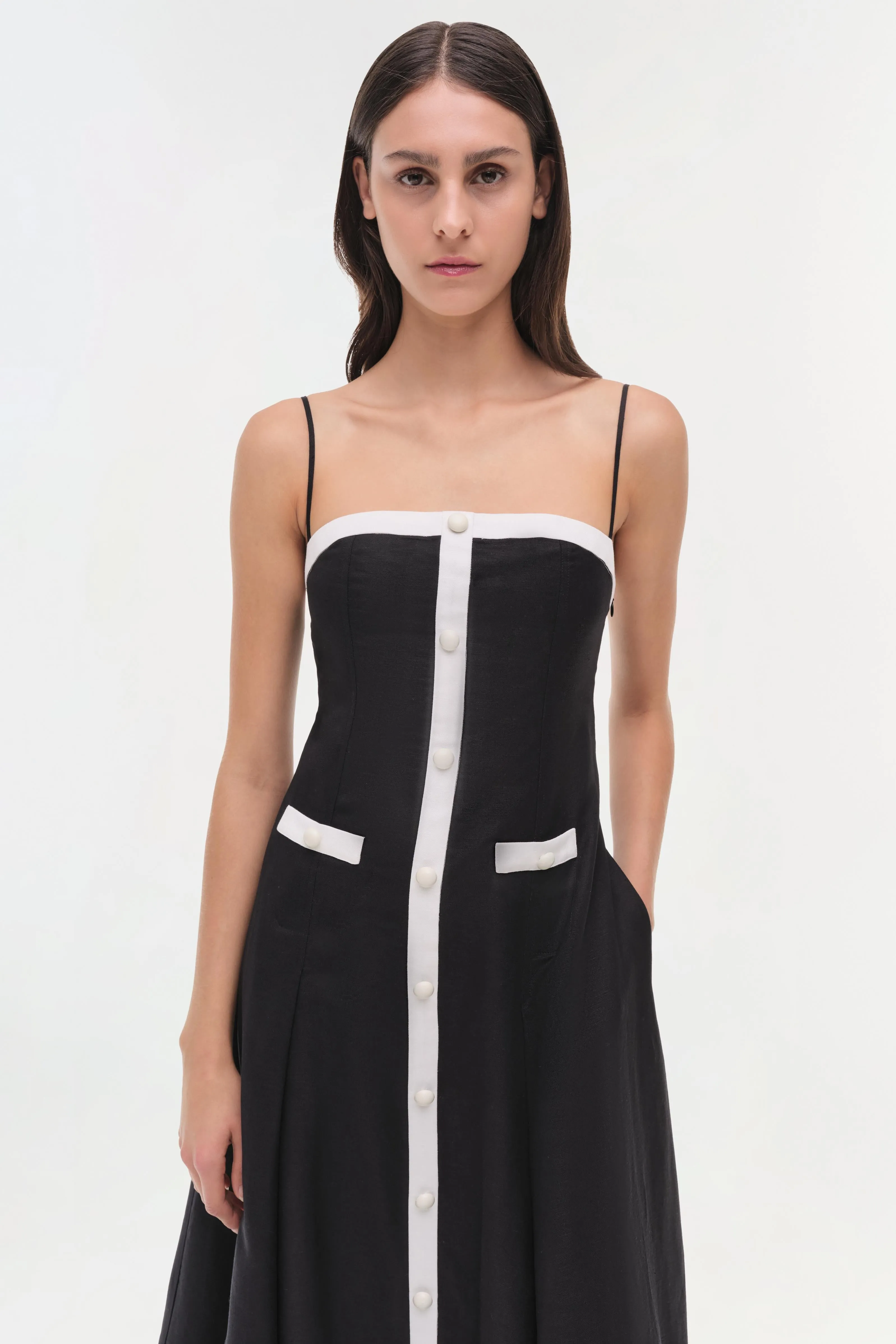 Cordelia Linen Midi Dress sold by Jonathan Simkhai product image thumbnail 3