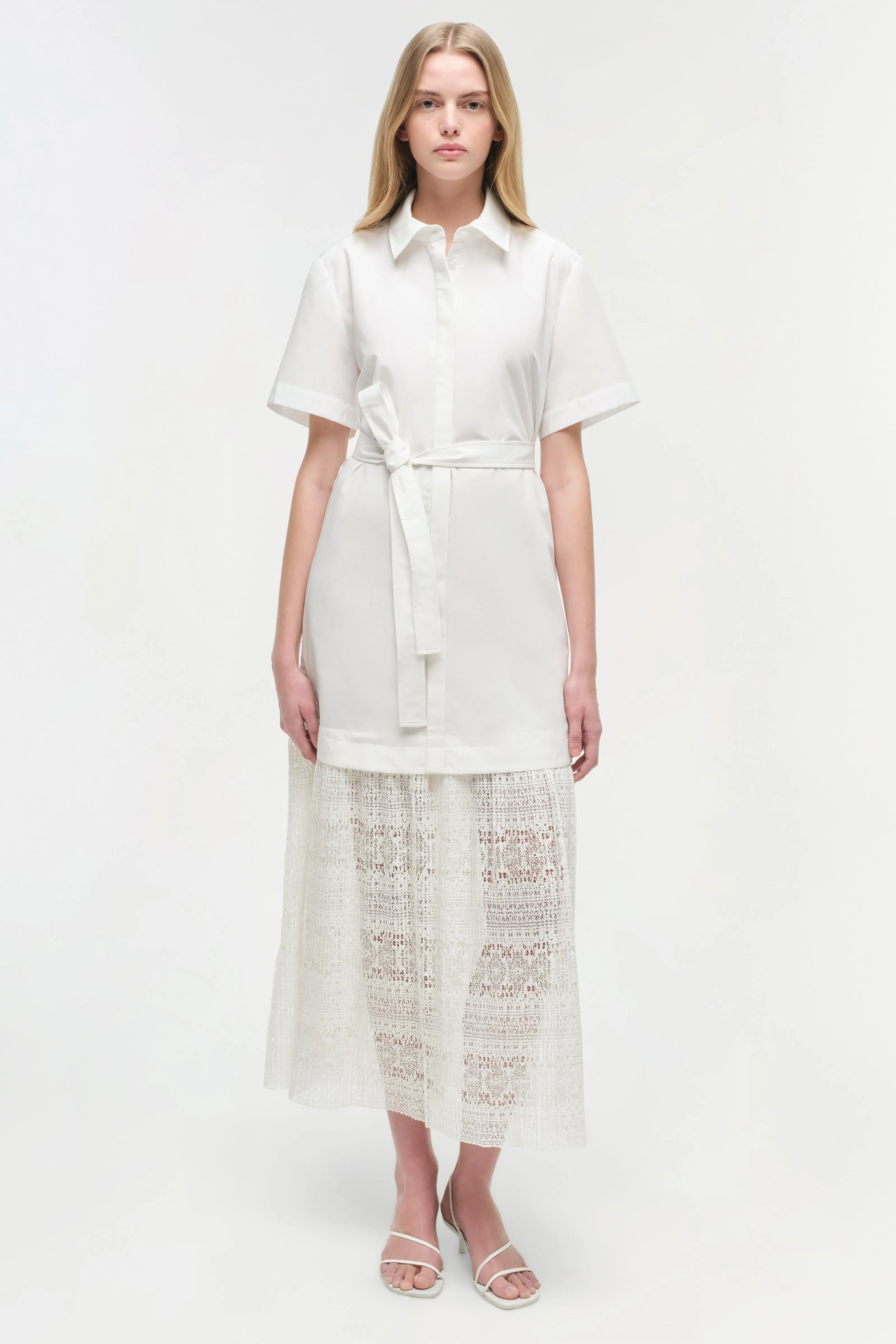 Jenner Lace Midi Shirt Dress sold by Jonathan Simkhai product image thumbnail 2