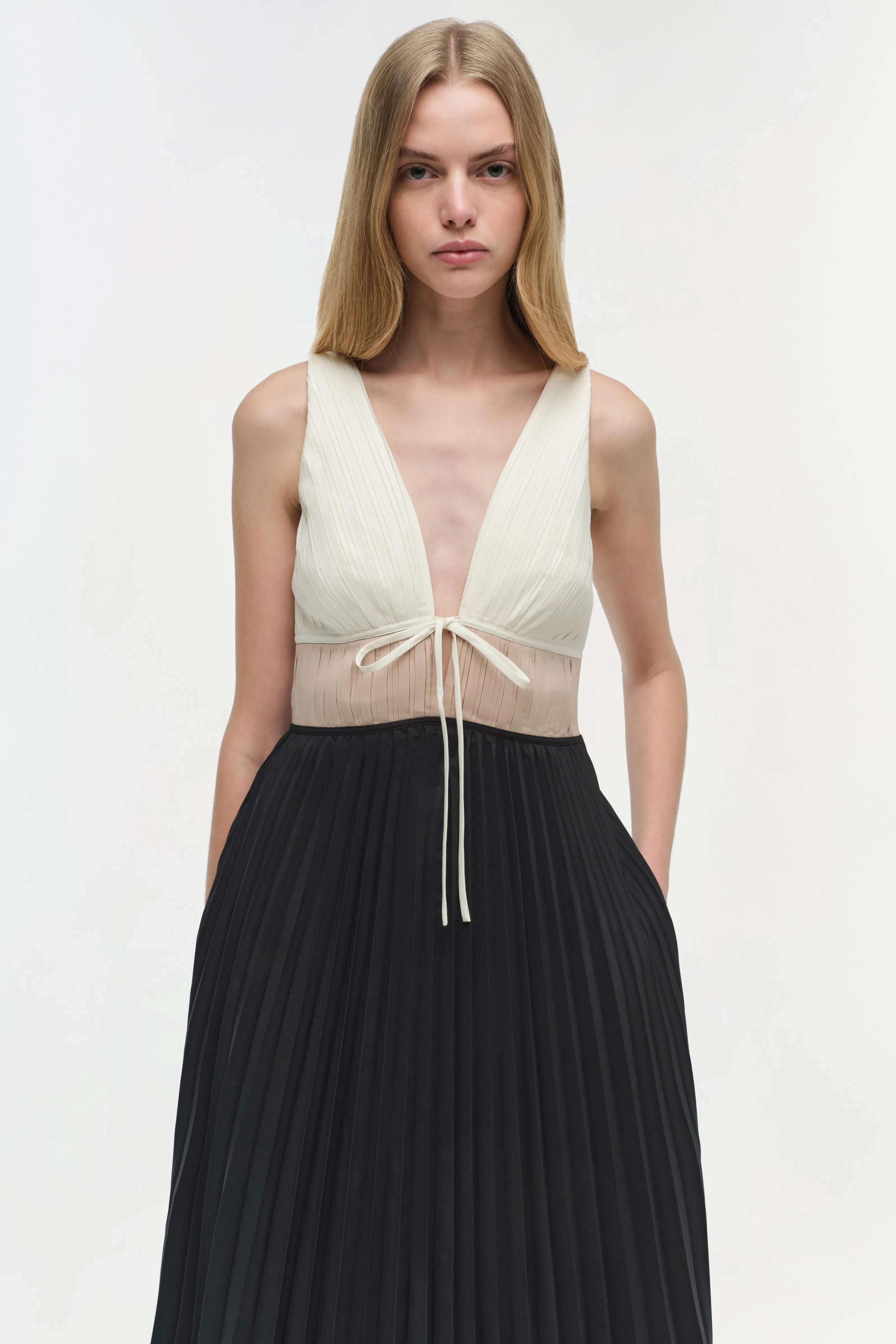 Stephanie Pleated Poplin Midi Dress sold by Jonathan Simkhai product image thumbnail 3