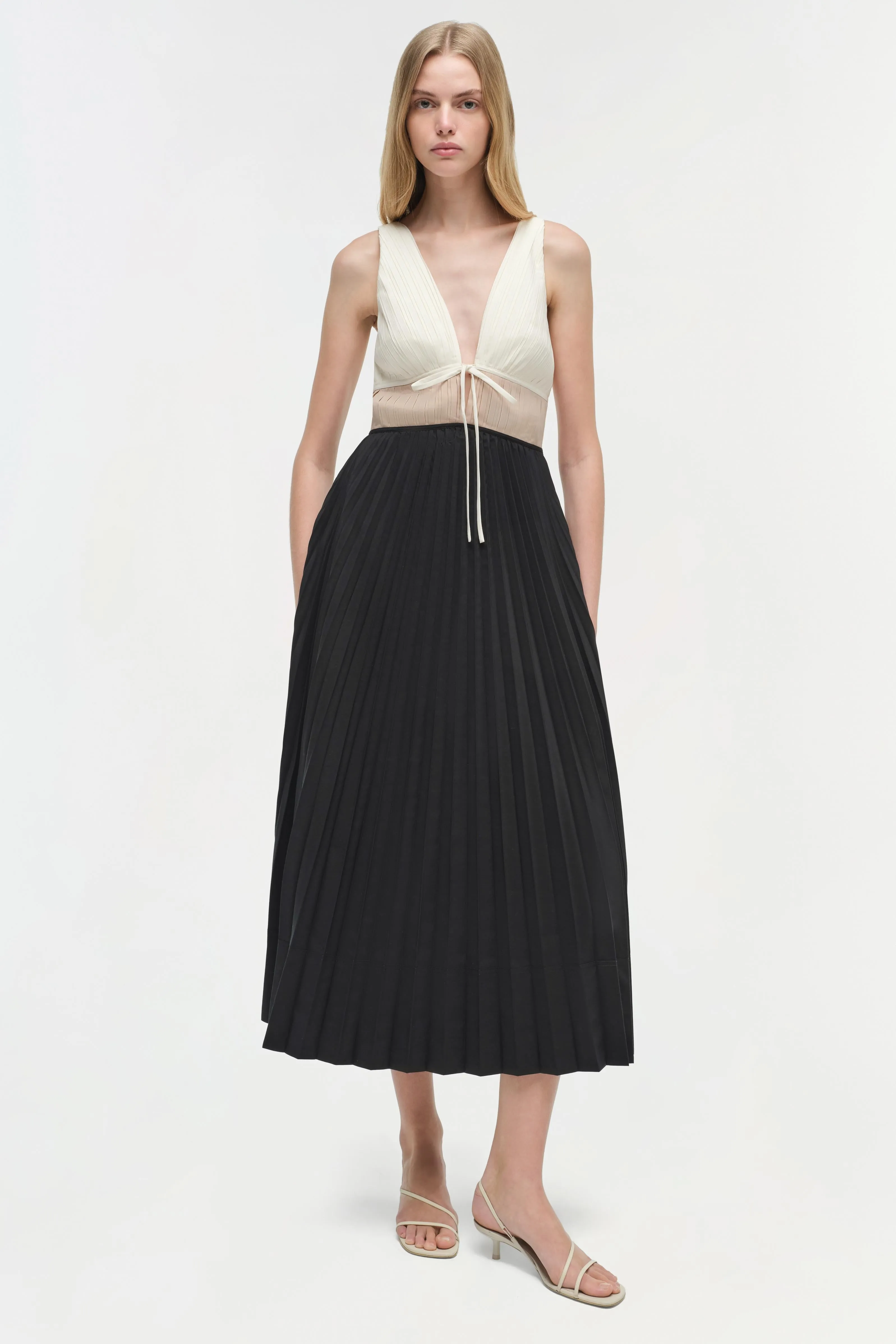 Stephanie Pleated Poplin Midi Dress sold by Jonathan Simkhai product image thumbnail 2